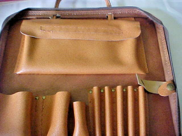 Vintage Salesman Sample Bag Handled Tote Case Zip Closure 25 Inserts Inside
