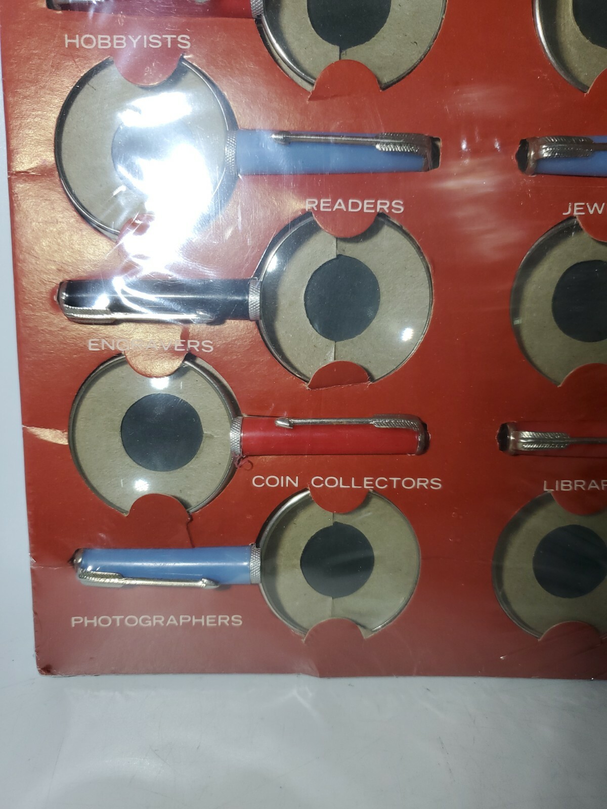 Vintage High Power Pocket Magnifiers Full Store Display Set RARE