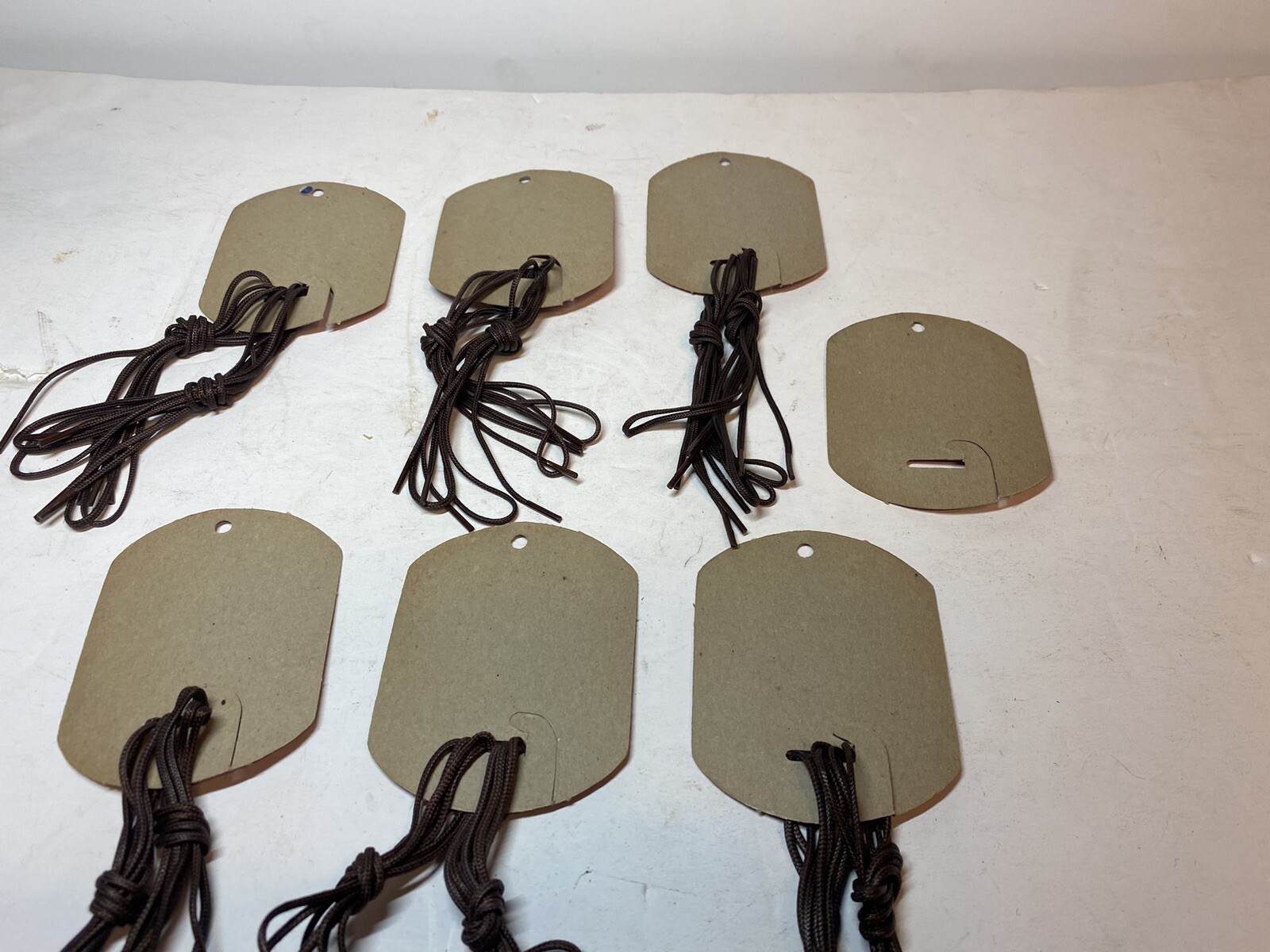 Vintage Lot Of 6 Original A-Kamil-ide Shoe Lace Display Cards w/Brown Laces NOS
