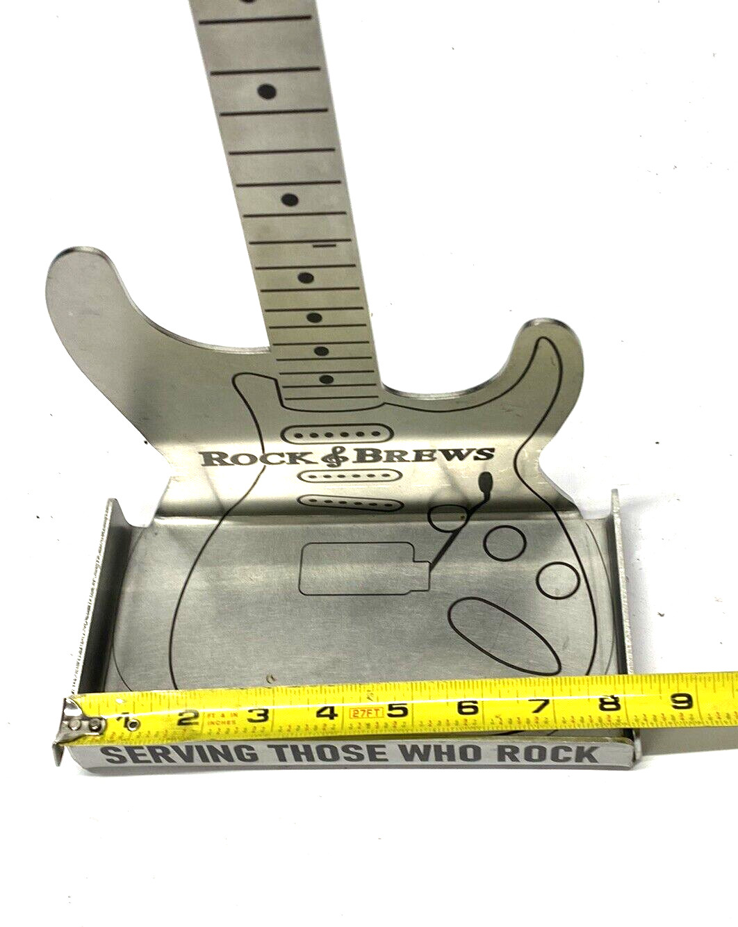 ROCK & BREWS Guitar Signed Countertop Display Advertiser 19″