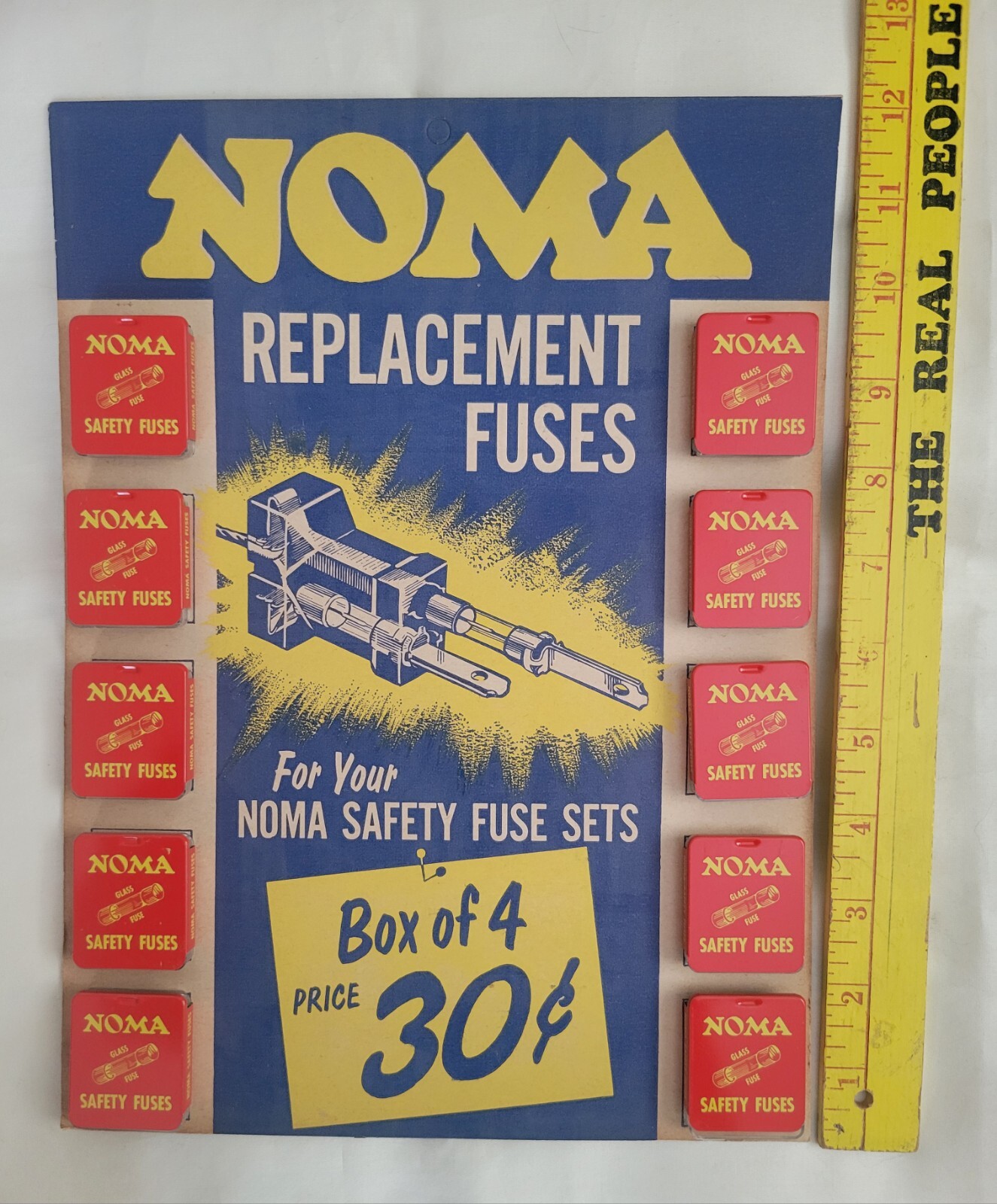 Vintage Advertising NOMA Safety Glass Fuse Store Display NOS