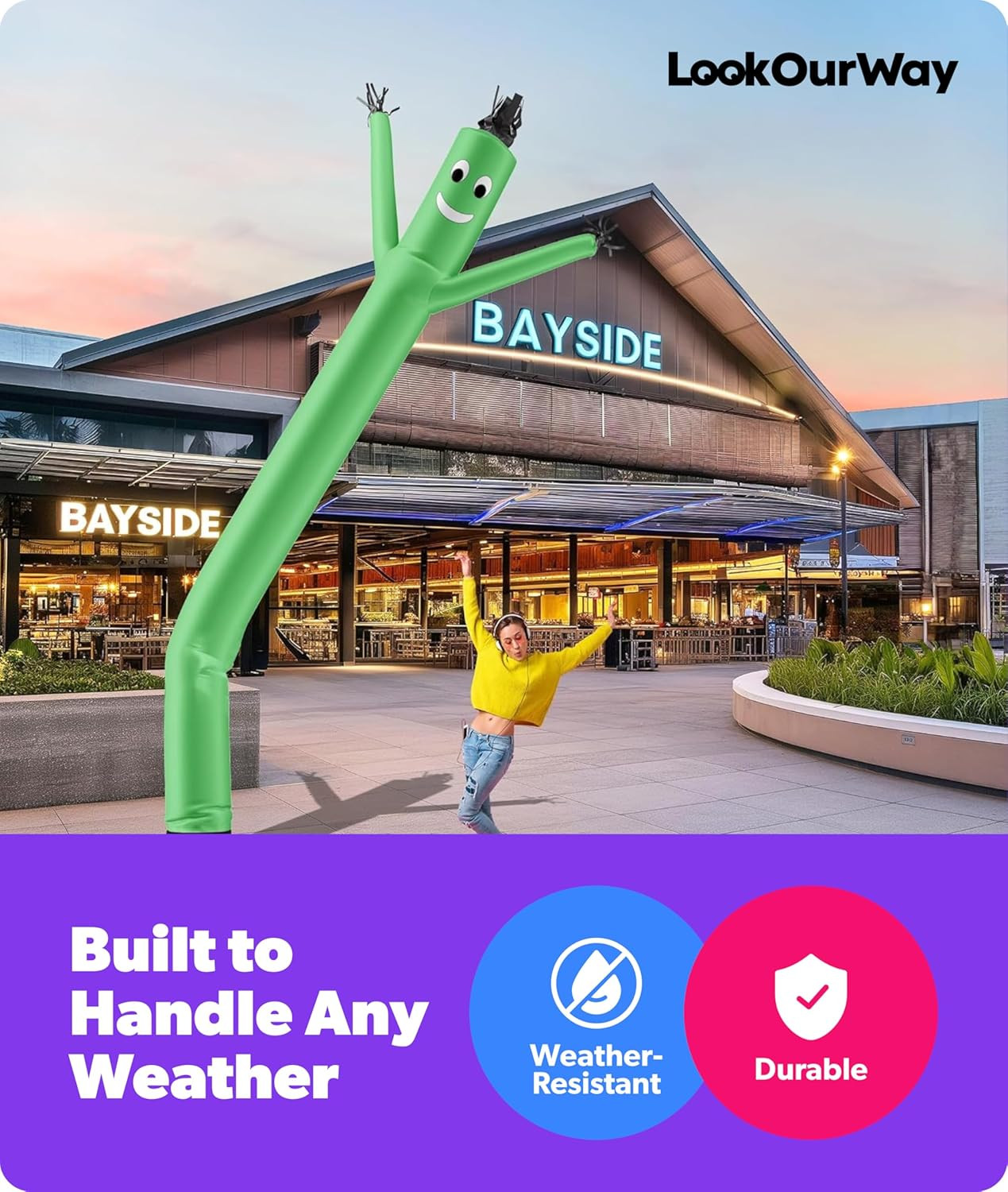 Air Dancers Inflatable Tube Man Attachment – 20 Feet Tall Wacky Waving Inflatabl