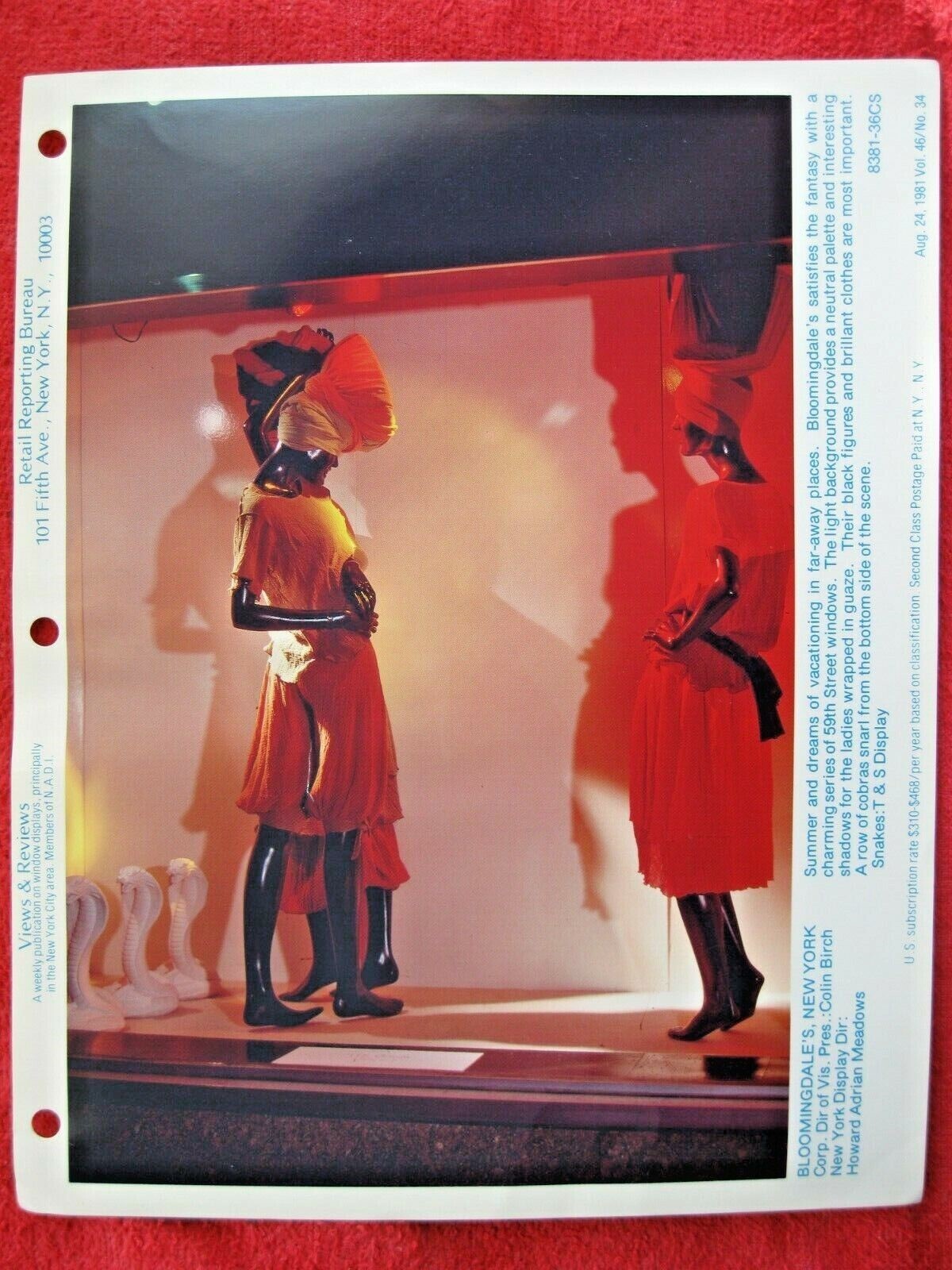 1981 BLOOMINGDALE’S, NY STORE WINDOW DISPLAY FAR-AWAY PHOTOGRAPH PRINT #104
