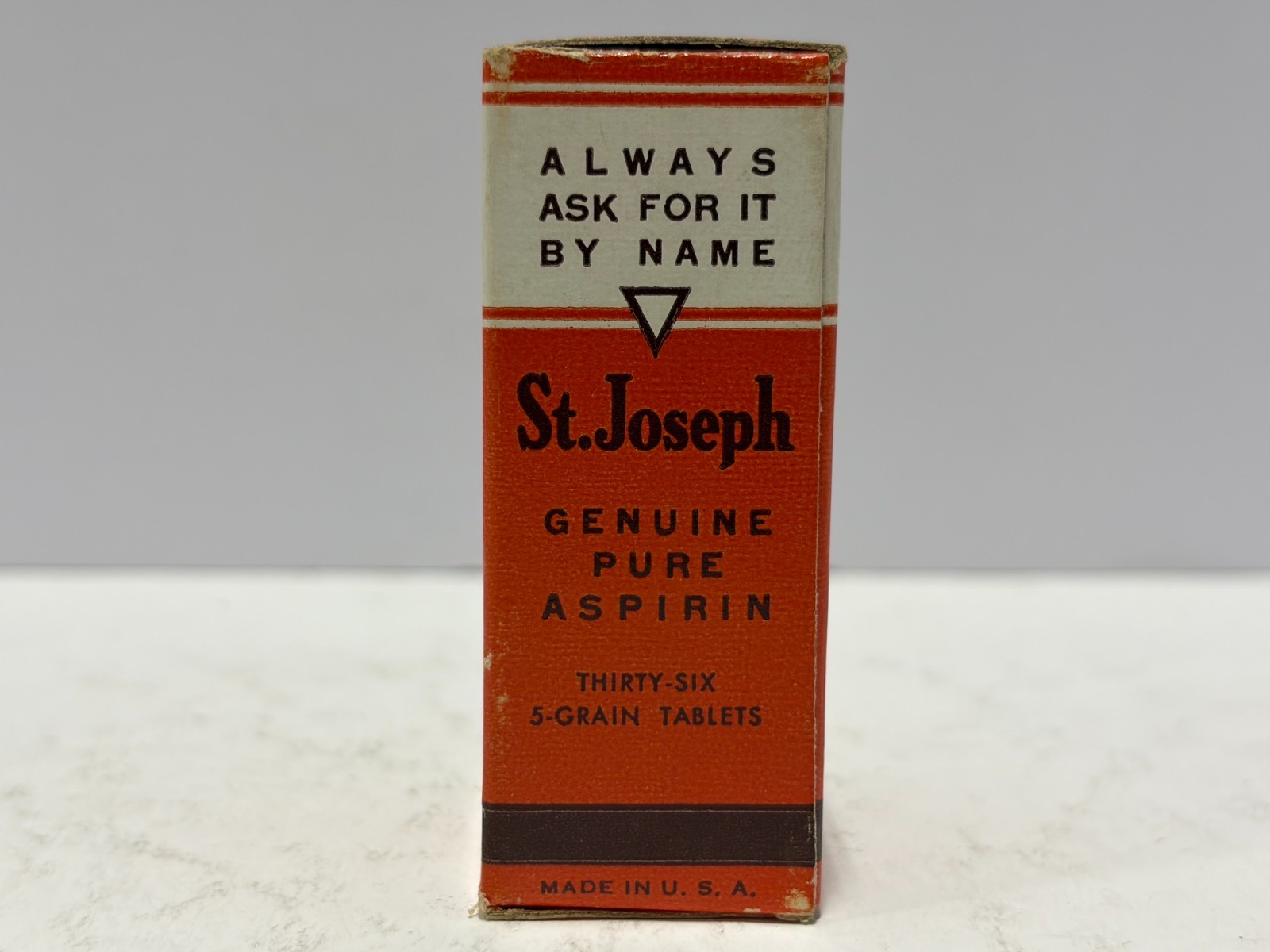 Vintage St Joseph Childrens Aspirin Bottle Full In Original Box 36ct-5 grains ea