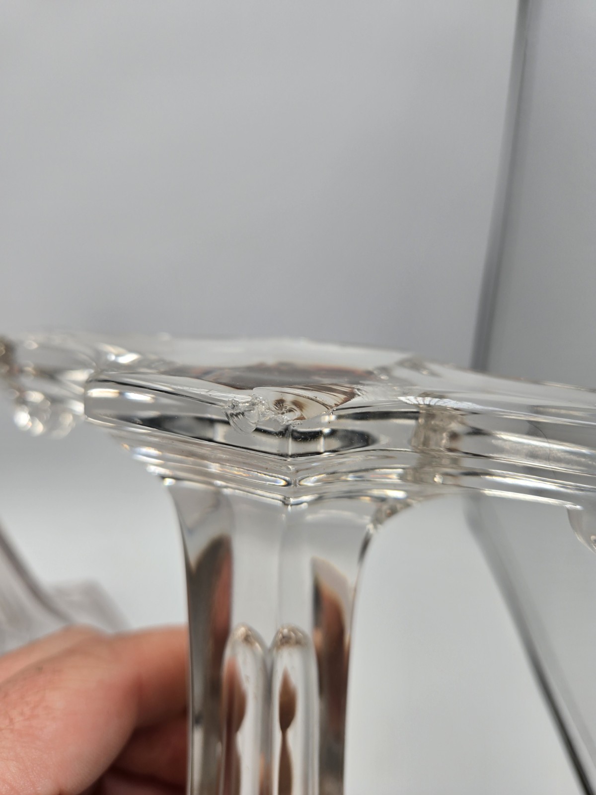 Pair Vintage Crystal Glass Shelf Pedestals Soda Shop Display Stands