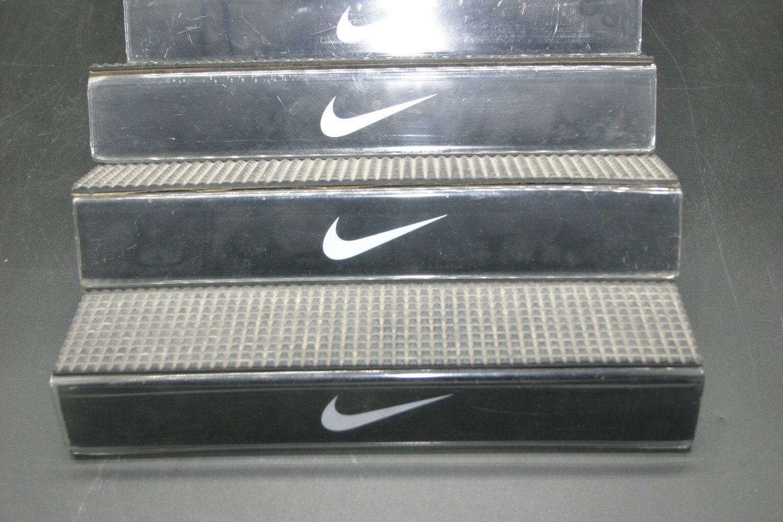 Nike Vintage 80s Clear & Black Slat Wall Display Shoe Shelves (Lot Of 6 Shelf)#2
