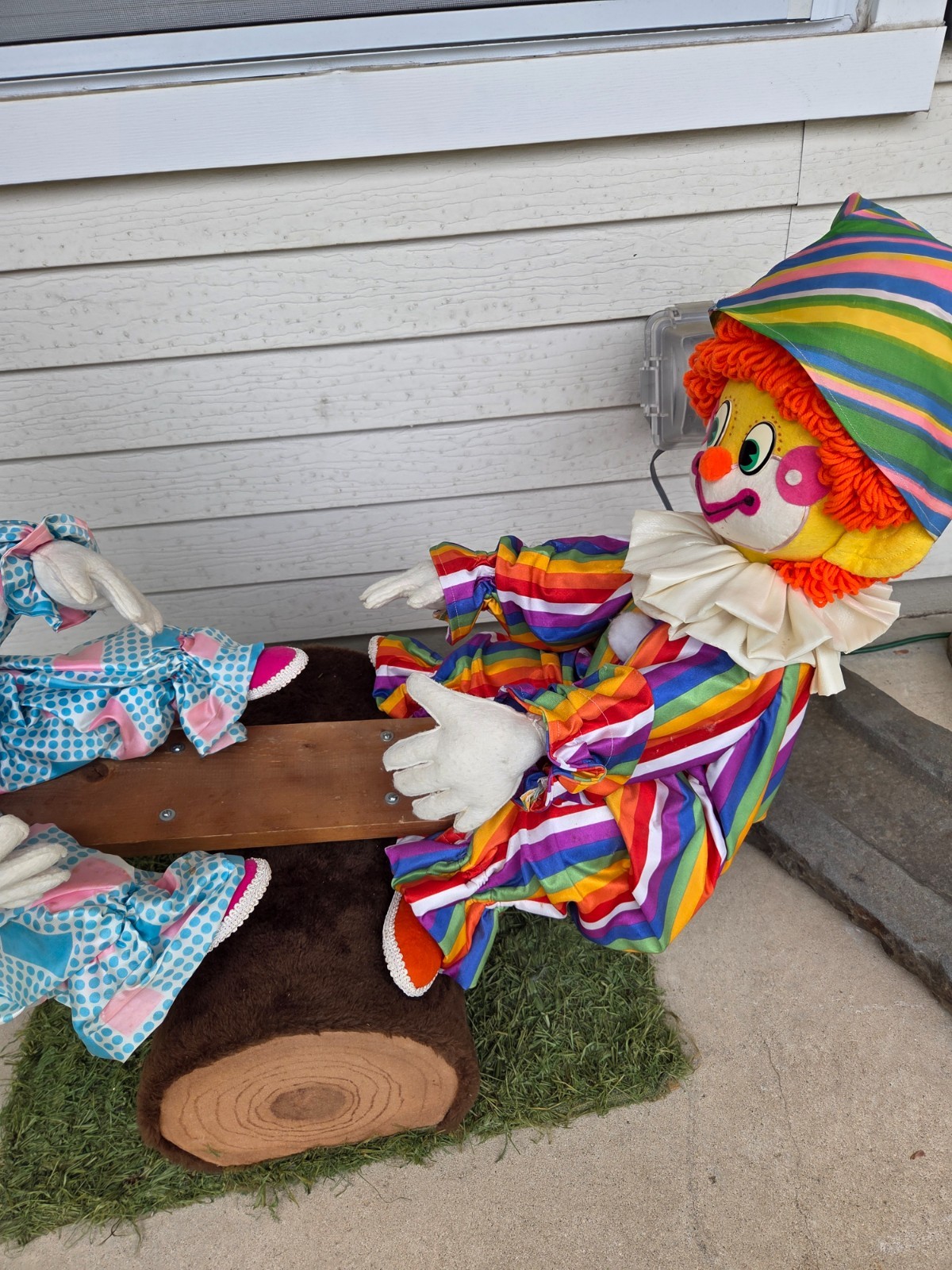 Vintage Circus Clowns Animatronic Seesaw Window Store Display Sign