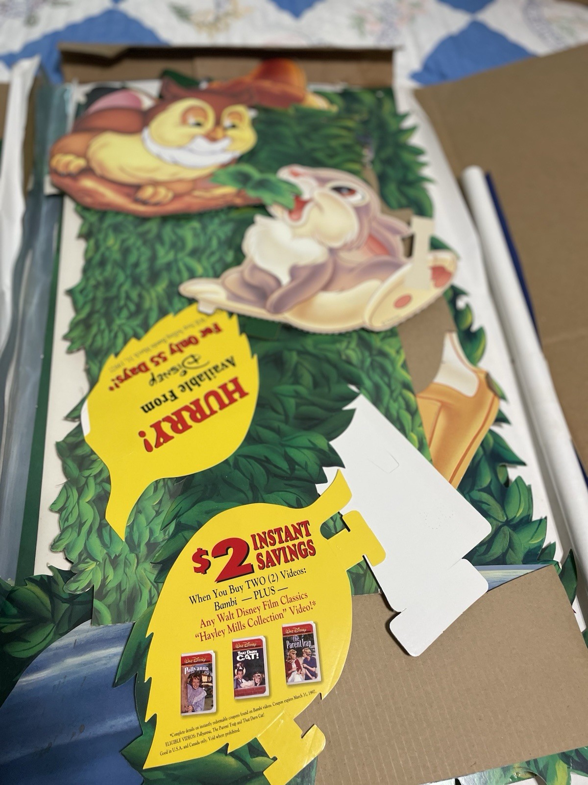 1997 Disney 55Th Anniversary Bambi Movie 3d Display Store Standee Kit In Box