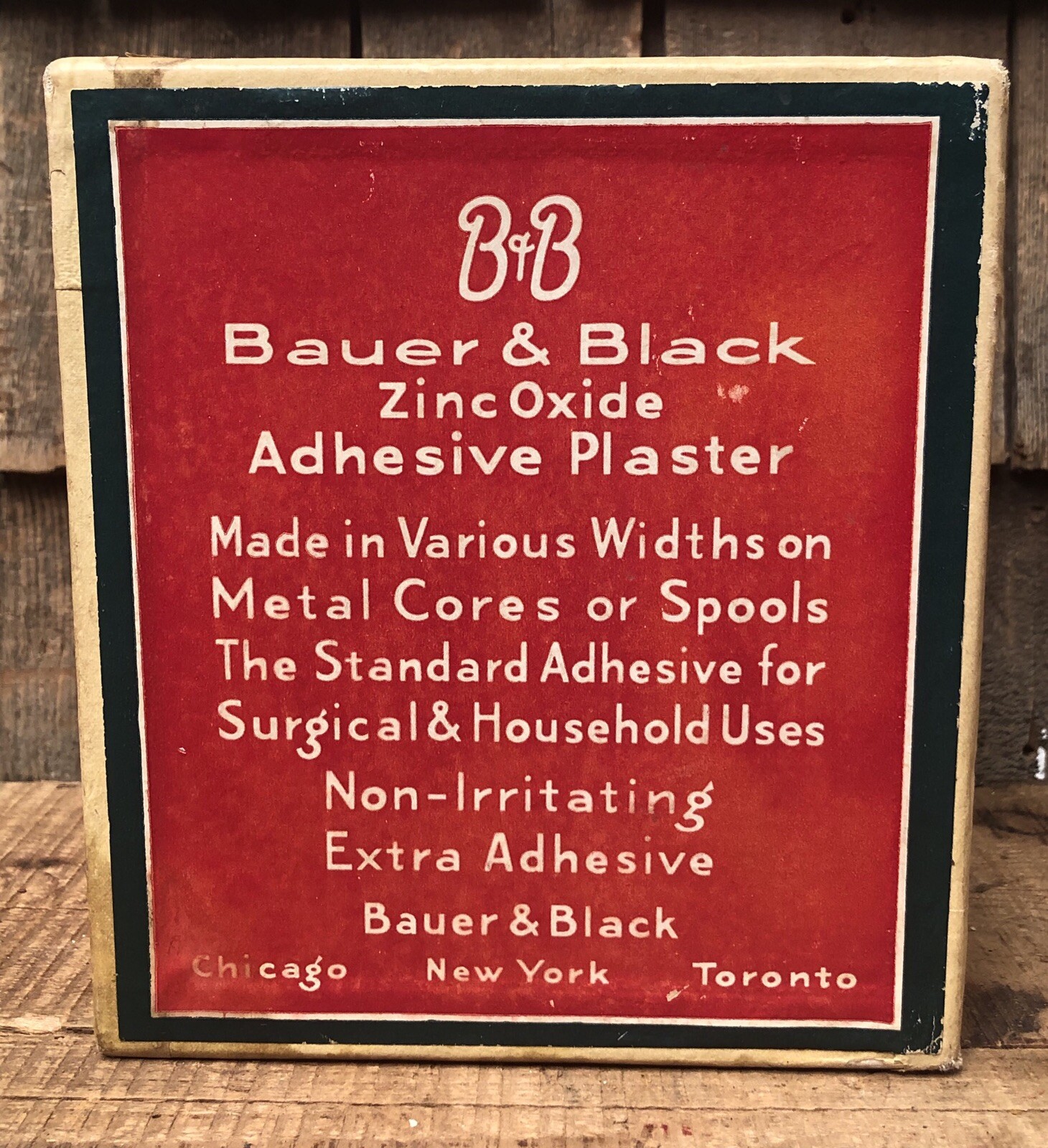 Vintage B&B Bauer & Black Zinc Oxide Adhesive Plaster Counter Store Display Sign