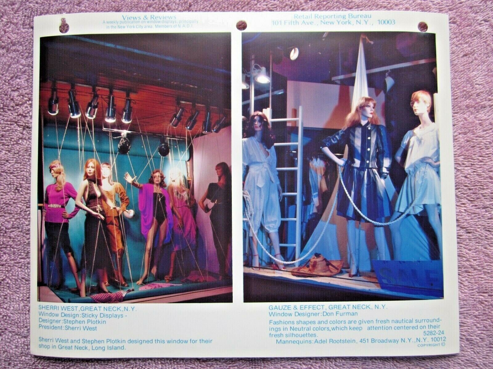 1982 SHERRI WEST & GAUZE & EFFECT NY STORE WINDOW DISPLAY PHOTOGRAPH PRINT #362