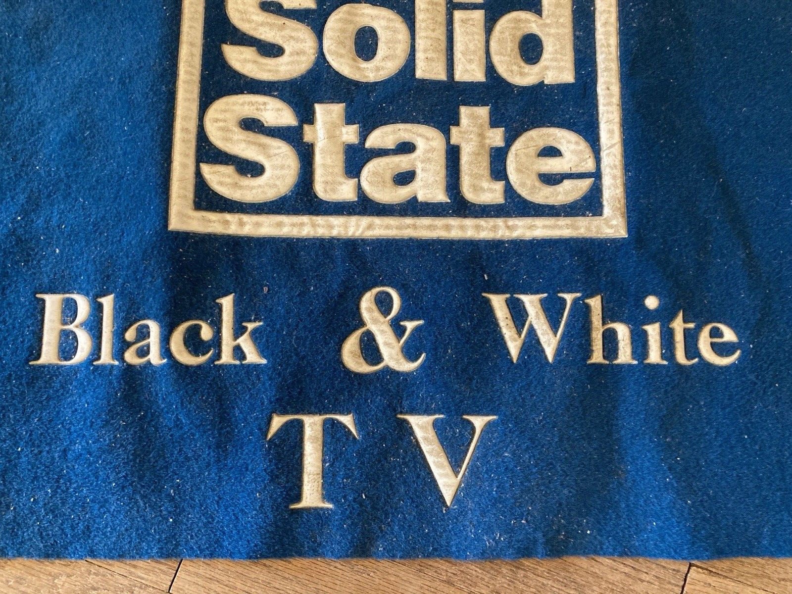 Vintage Panasonic Memorabilia Store Display Rug WallHanging Black White TV 35×22