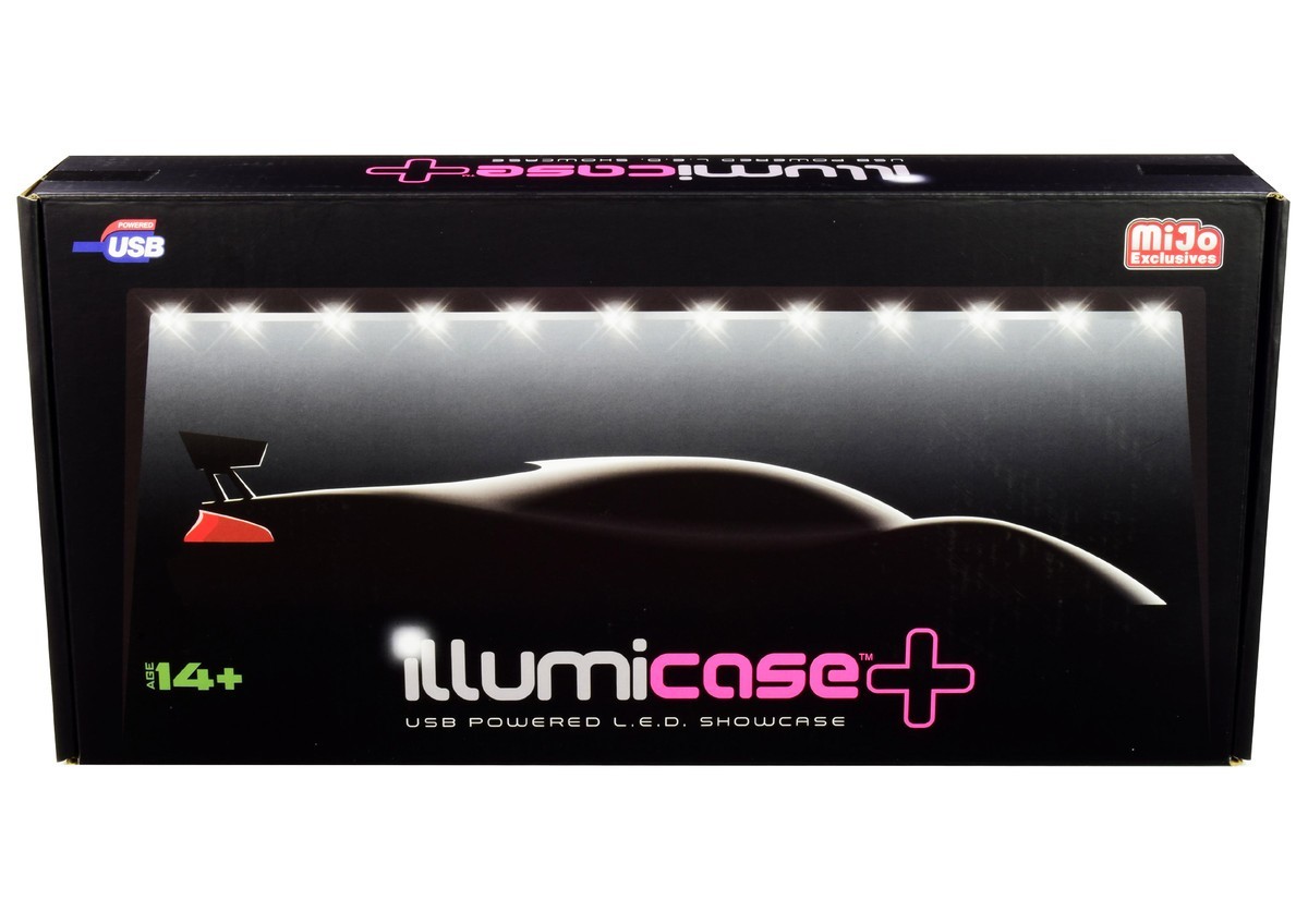 Black Collectible Display Show Case Illumicase+ with LED Lights 1/18 Scale