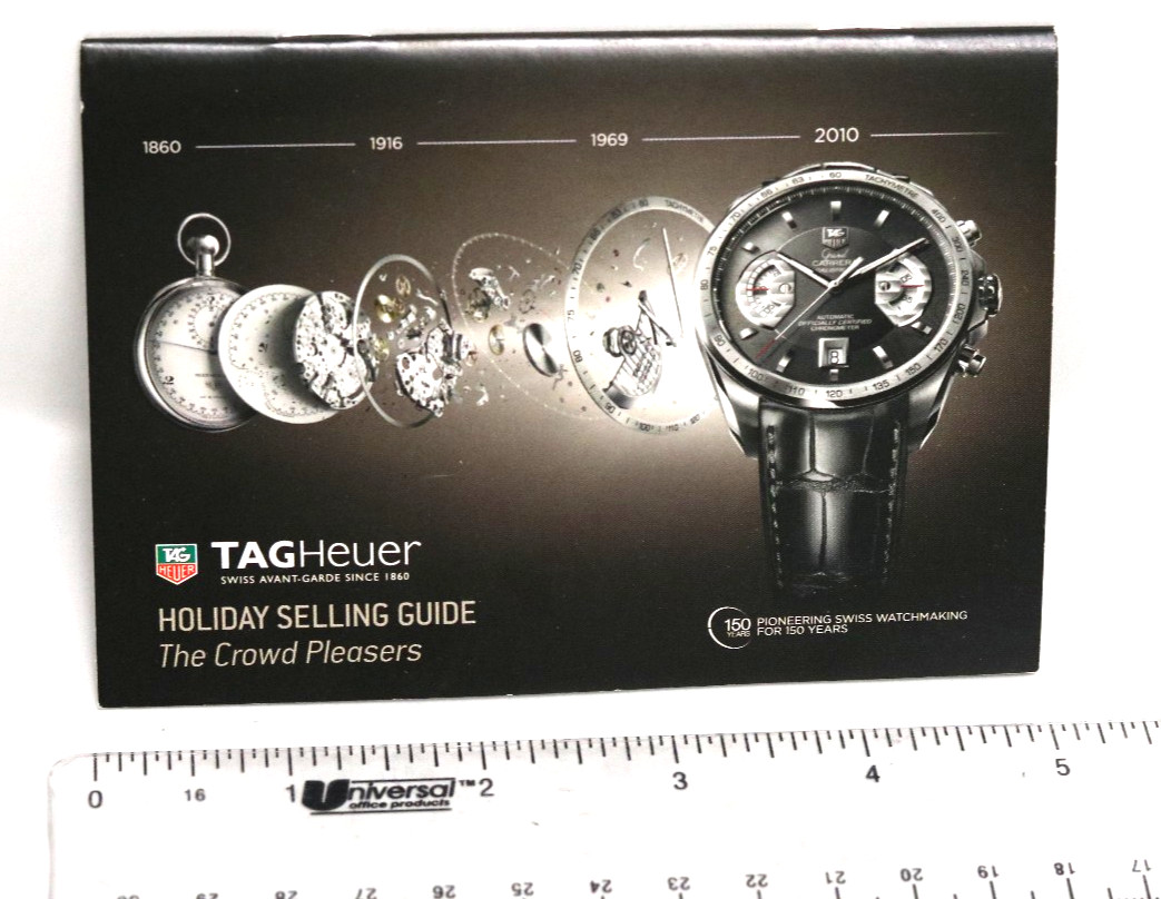 RARE 2010 TAG Heuer Holiday Selling Guide Booklet – 150th Anniversary – NOS