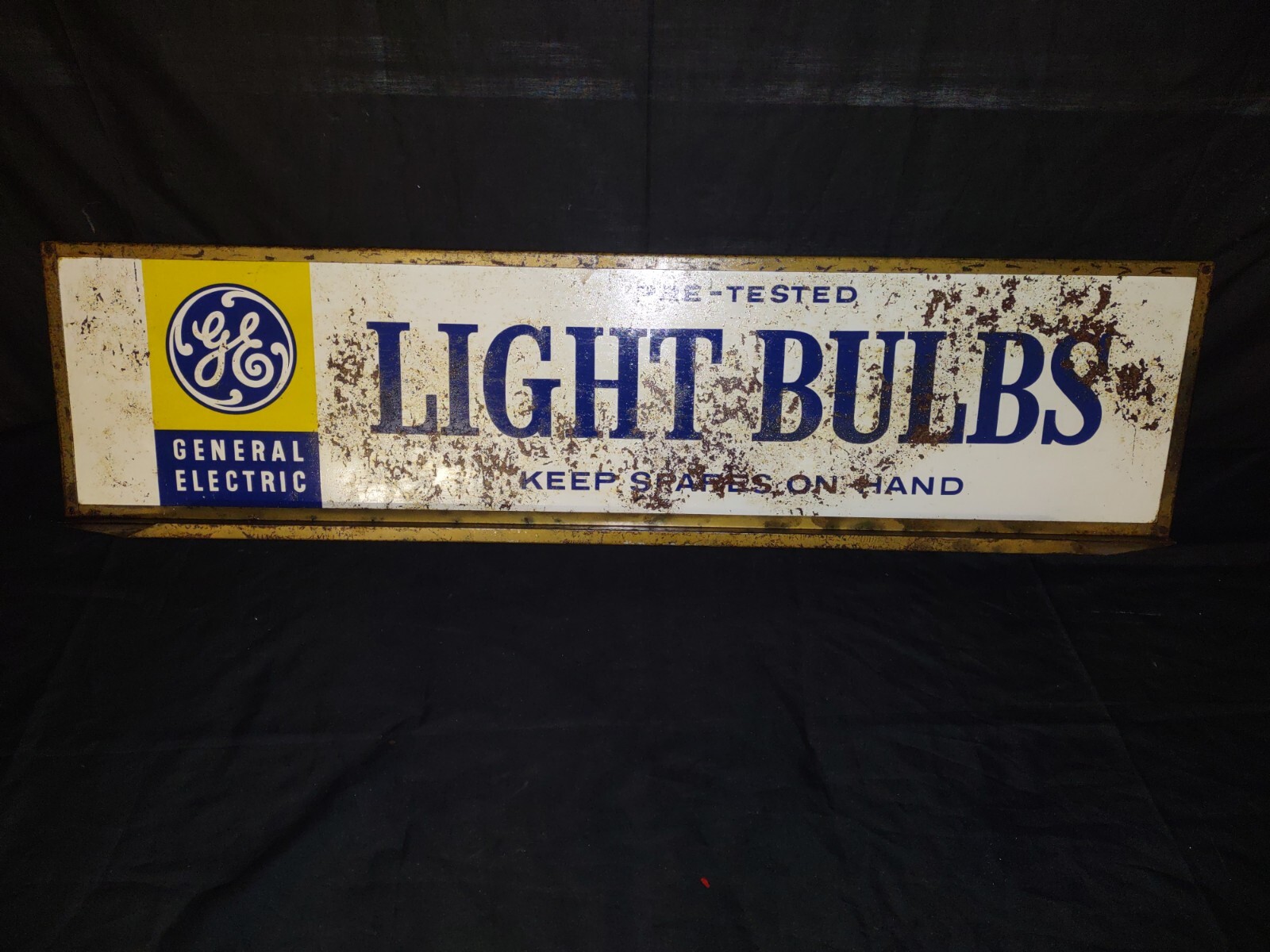 Vintage GE General Electric Light Bulb Double Sided Advertising Display Sign 41″