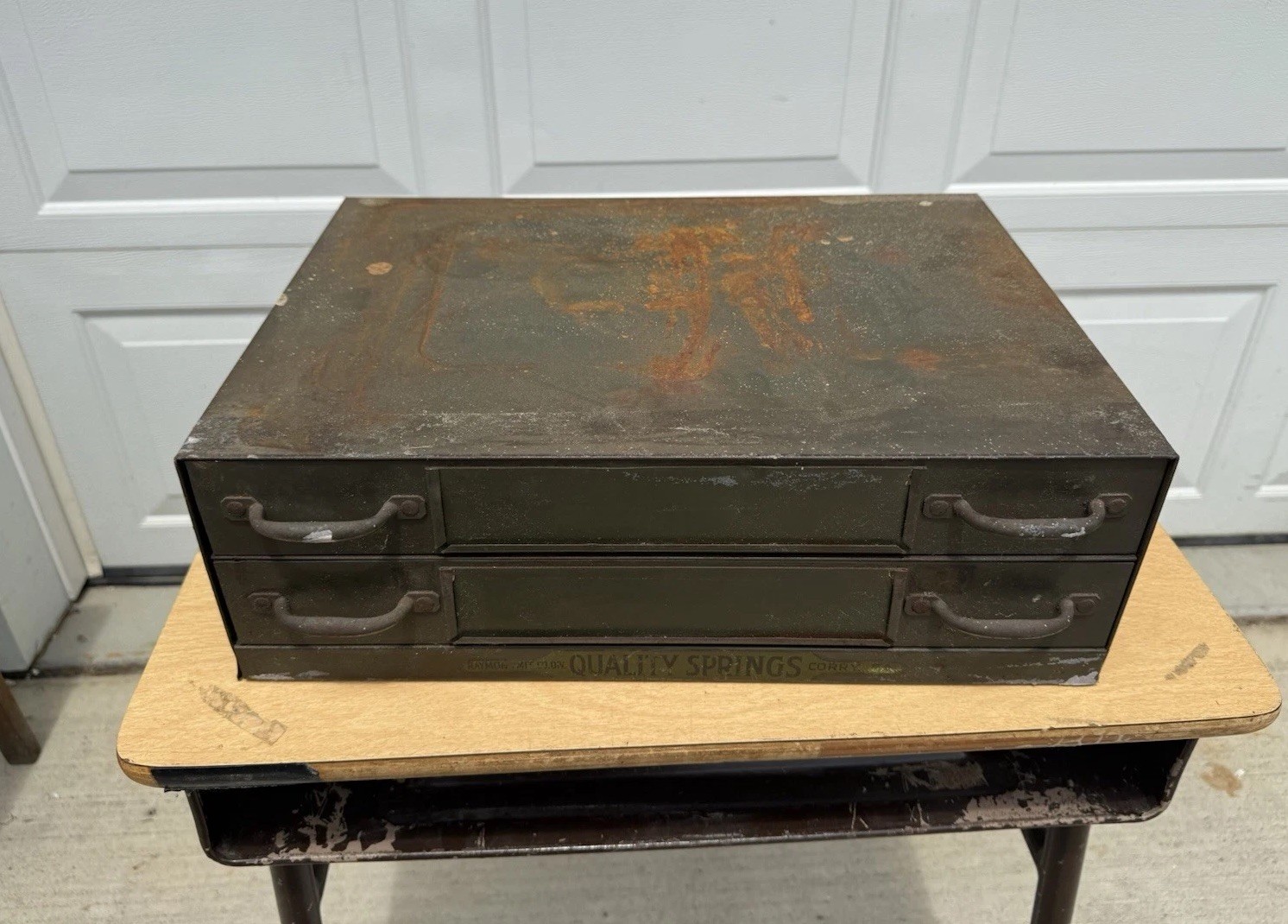 VTG Corry PA Raymond Man. Co. Quality Springs Metal Cabinet W/Springs Included