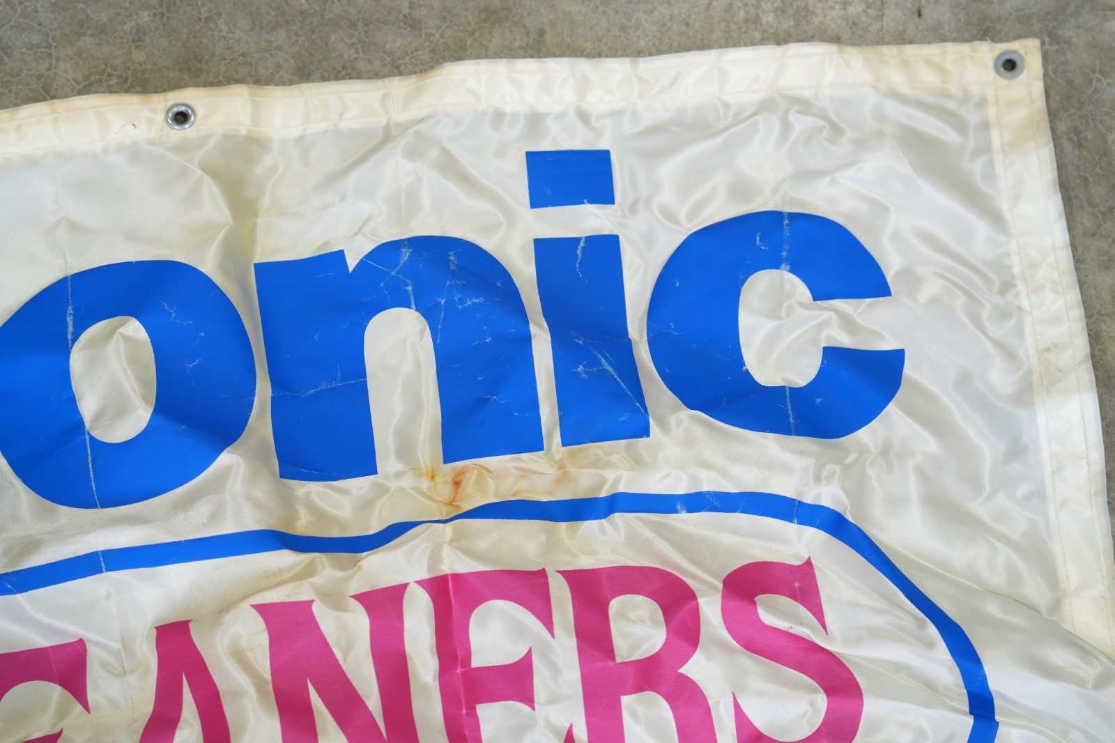 Vintage Panasonic Canister Vacuum Cleaner Sign Banner store Display RARE