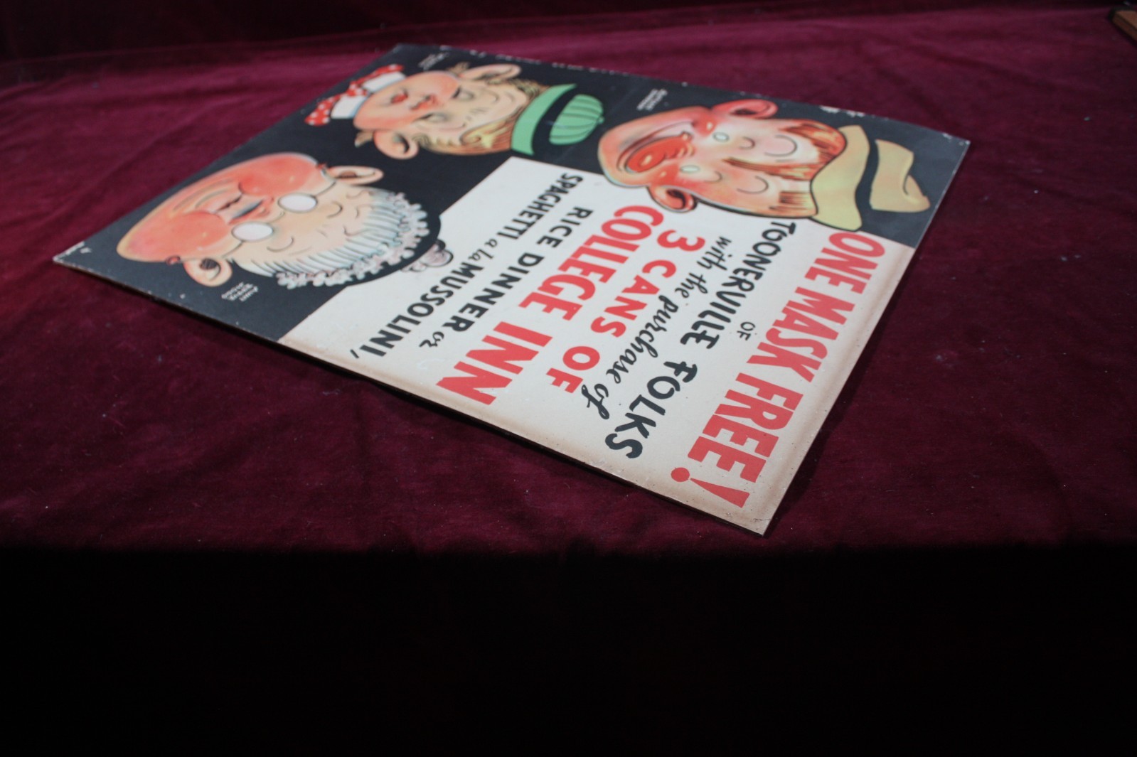 * ANTIQUE TOONERVILLE FOLKS ADVERTISING POSTER SIGN 1920’S LITHO EISON-FREEMAN *