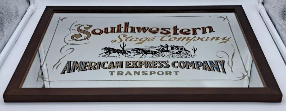 ADVERTISING MIRROR FRAME-SOUTHWESTERN AMERICAN COMPANY TRANSPORT-VINTAGE