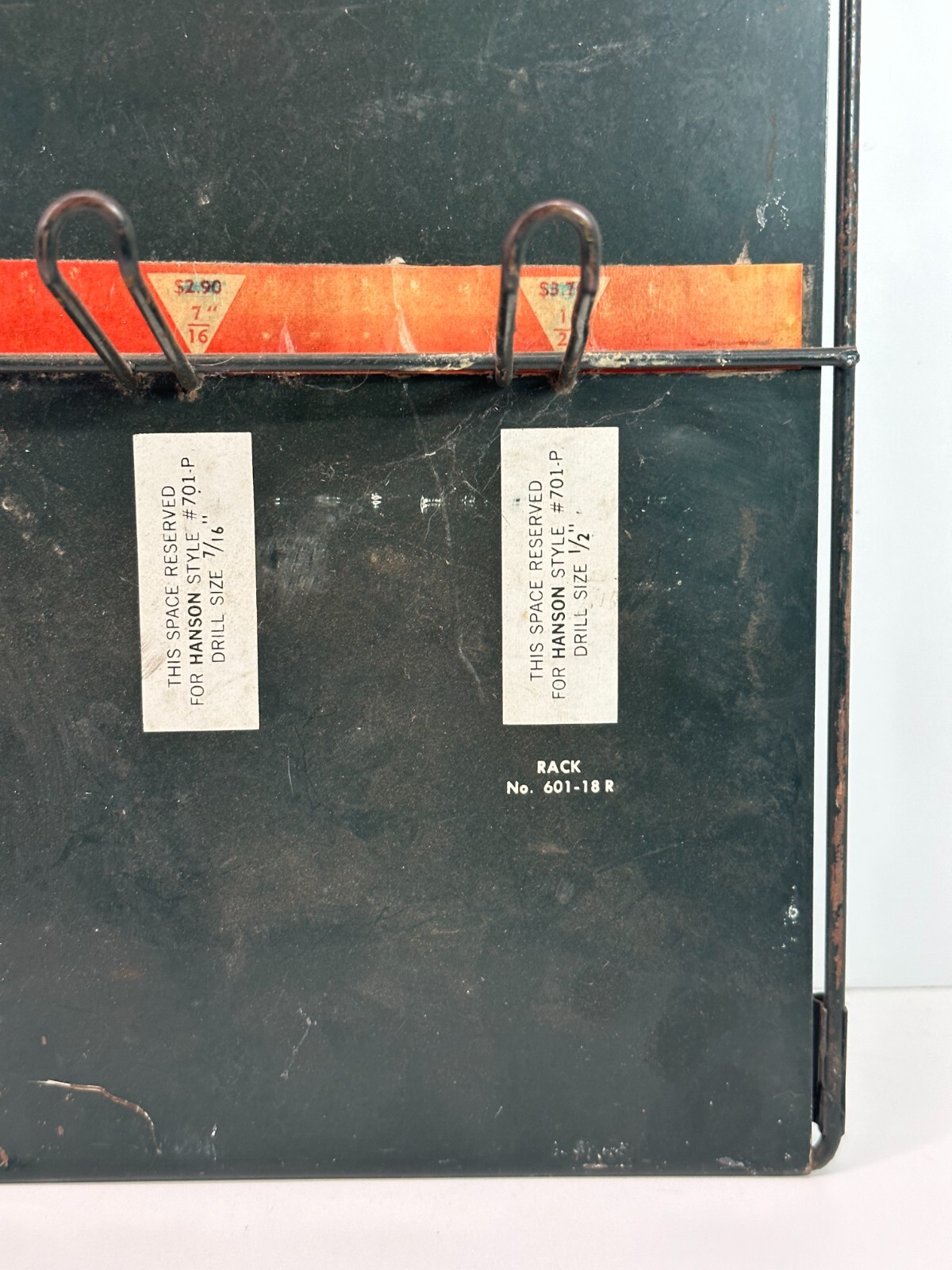 Vintage Advertising Hanson High speed steel drills display rack vtg collectible