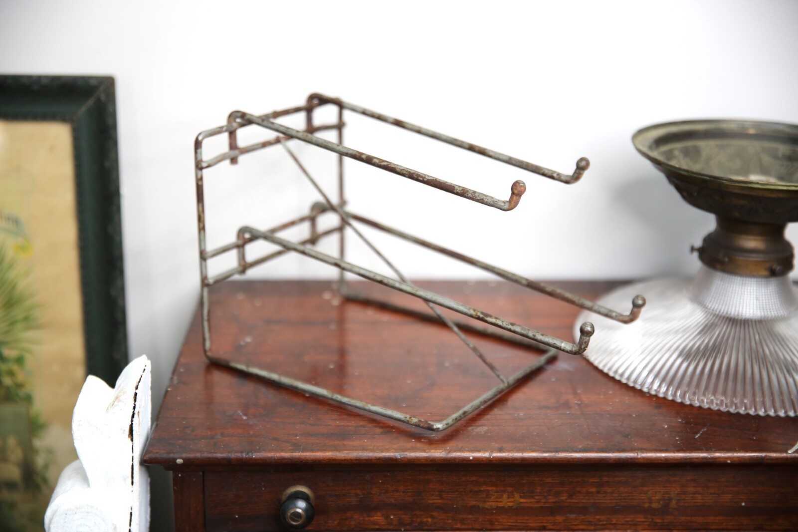 Vintage Store Counter Display Rack Metal Hook Jewelry padlocks Keys industrial
