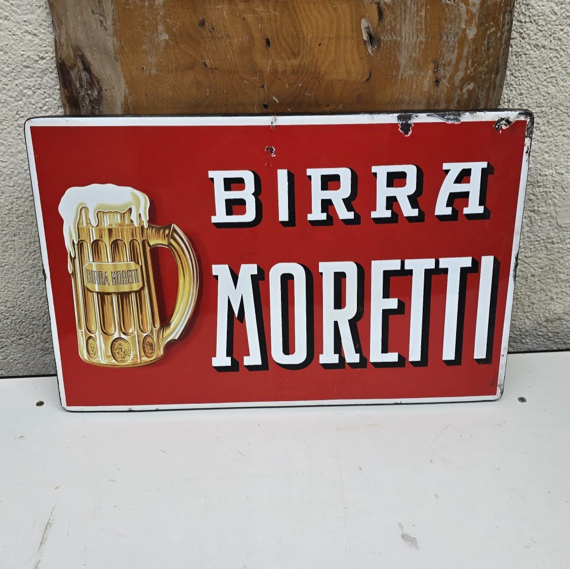 Moretti Beer Enamel Table Sign