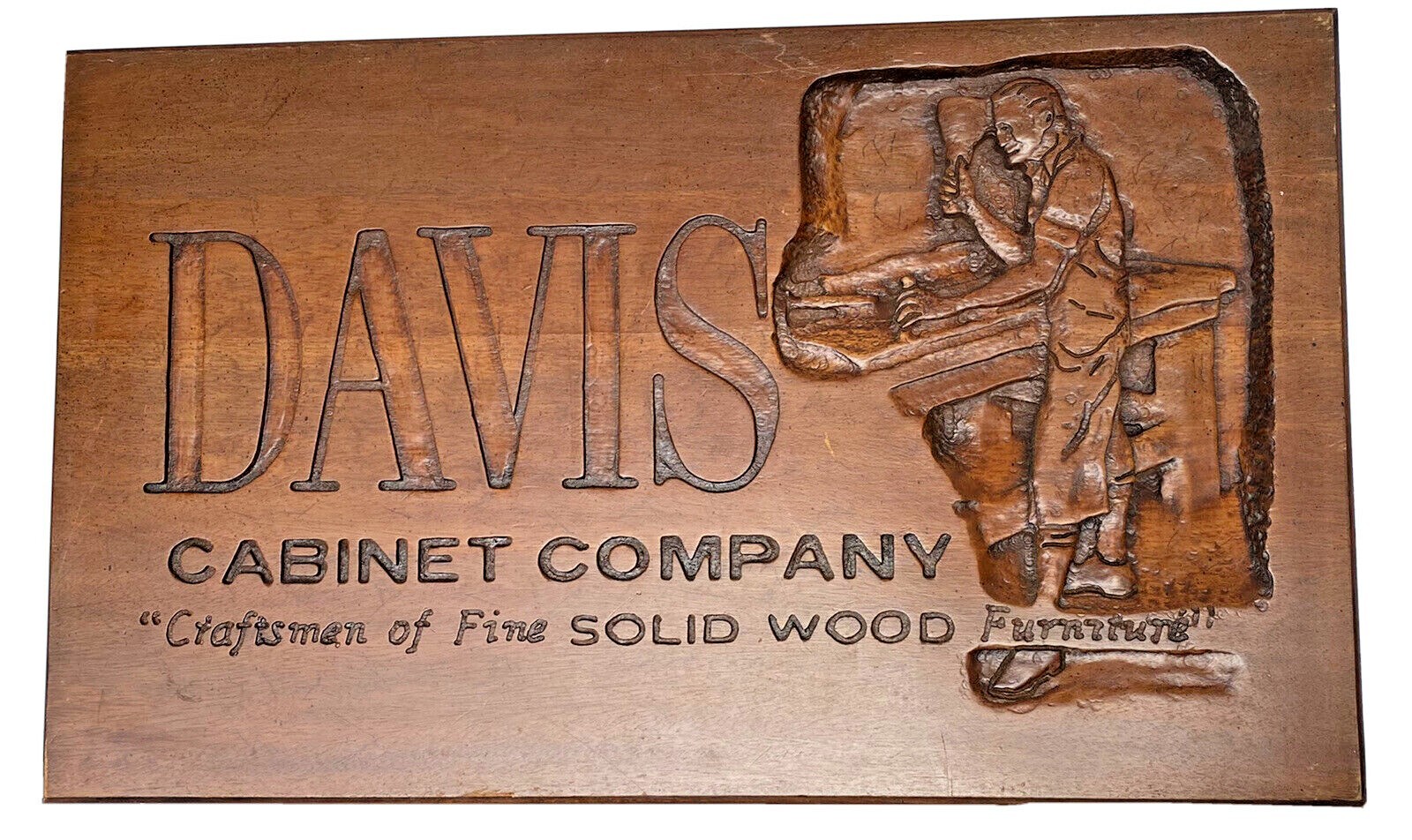 Davis Cabinet Company Advertising Sign Man Cave Woodworking Wood Store Display