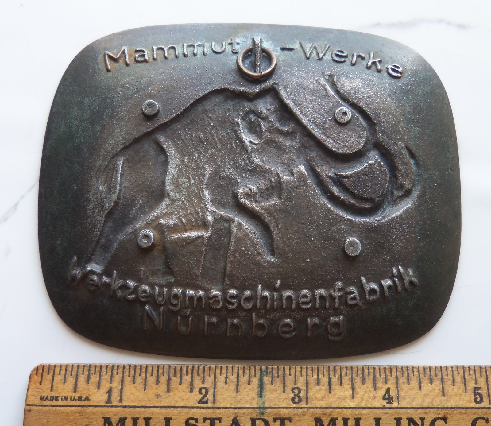 Antique Plaque Mammut ( Mammoth ) Werke Tools Motorcycles Nurnberg Germany