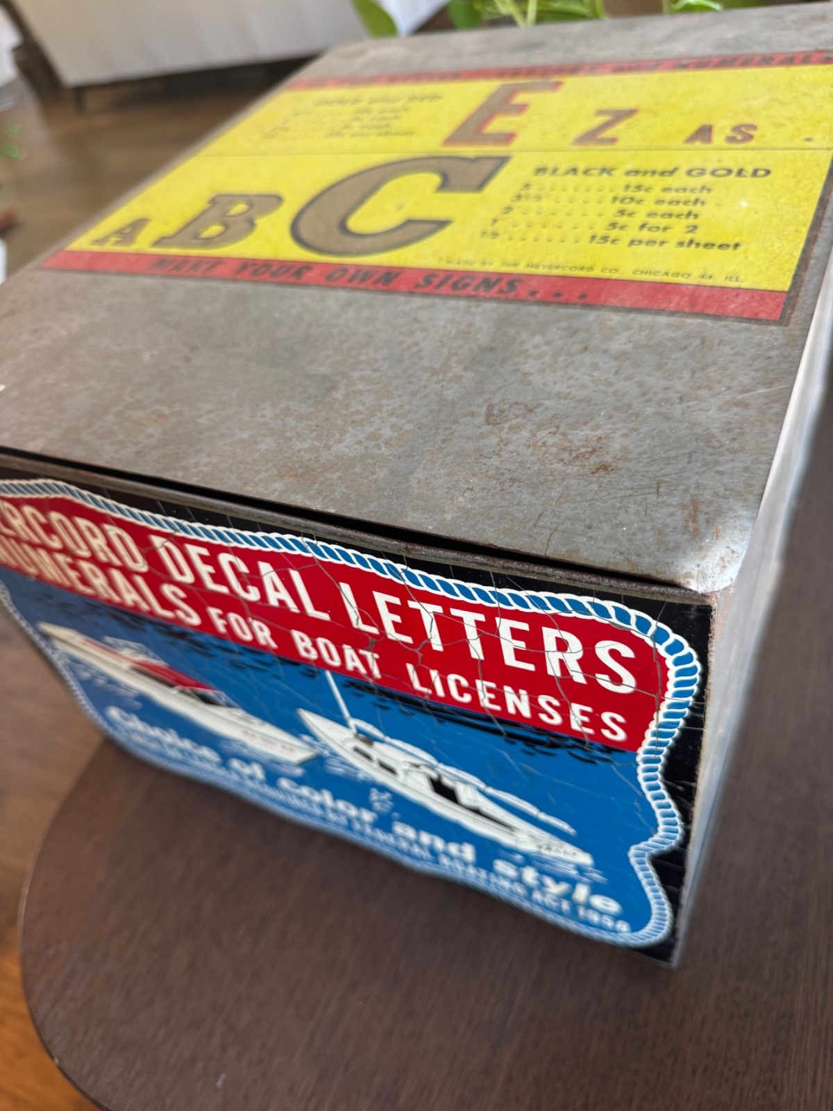 VTG Meyercord Decal Letters Numerals For Boat Metal Box With Decals & Folders