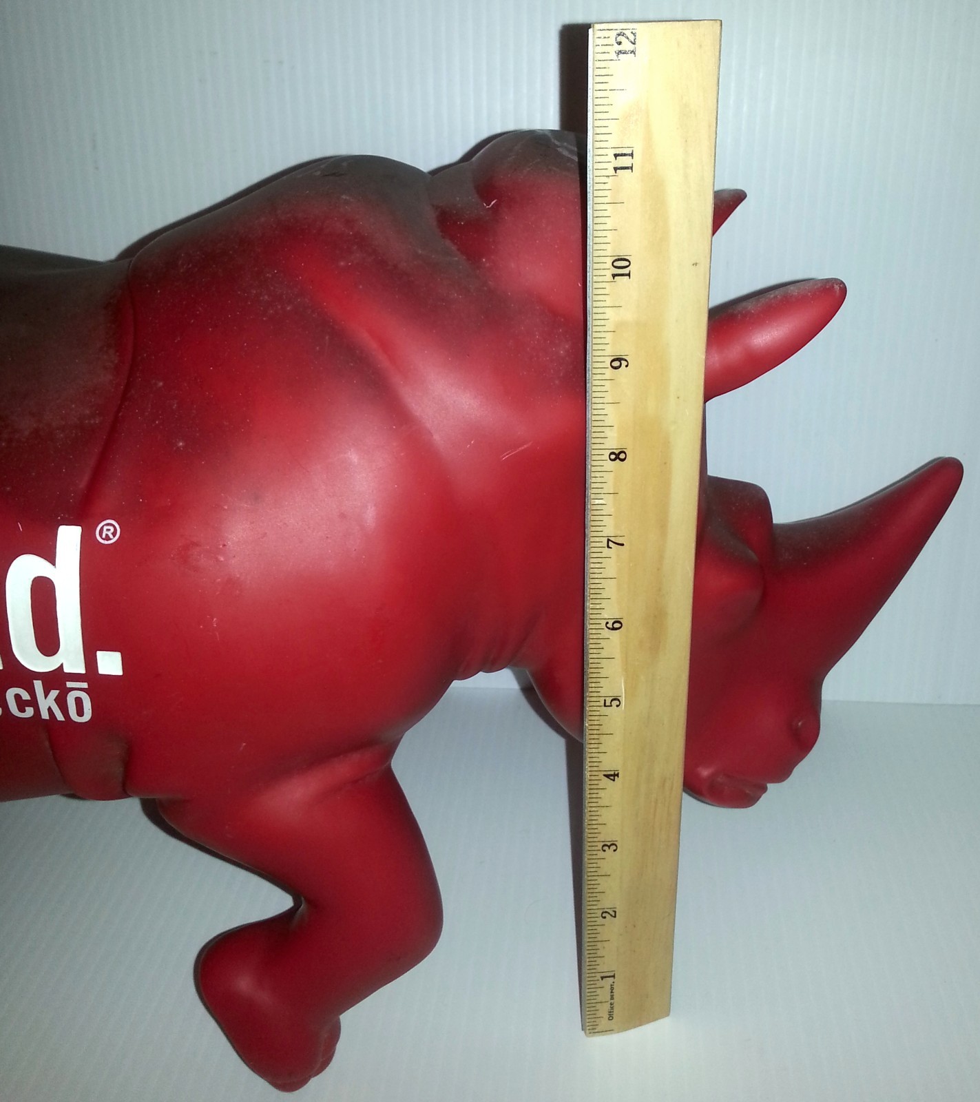 Unltd. by MARC ECKO RED RHINO STORE DISPLAY STATUE (HAS COSMETIC WEAR) RARE! WOW