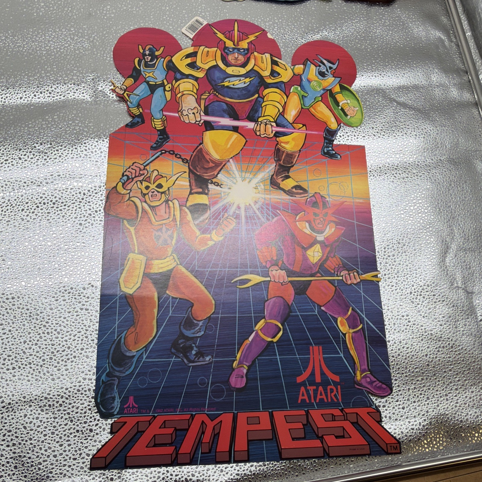 Lot Of 8 Atari Store Display Advertising Sign 1982 Astroids Battle See Pics More
