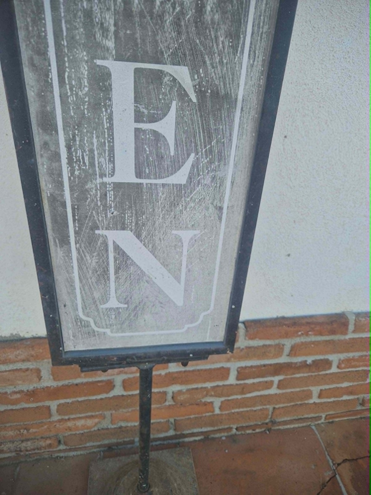 BIFACIAL SIGN, VINTAGE, ADVERTISING, IRON