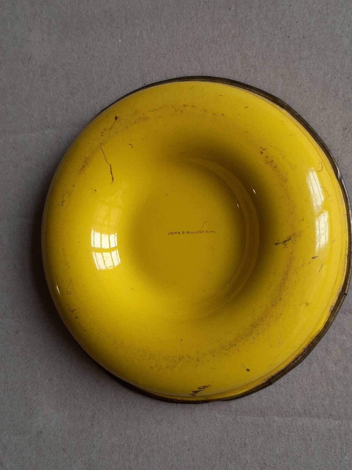 👉VINTAGE ALGIDA ICE CREAM ☆ Rare ENAMEL ASHTRAY 🇮🇹 ’50 CAROUSEL ASHTRAY