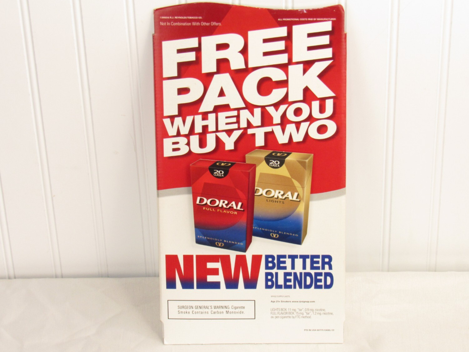 Doral Counter Display Cigarette Better Blended B2G1 2004 RJR Advertising PROMO