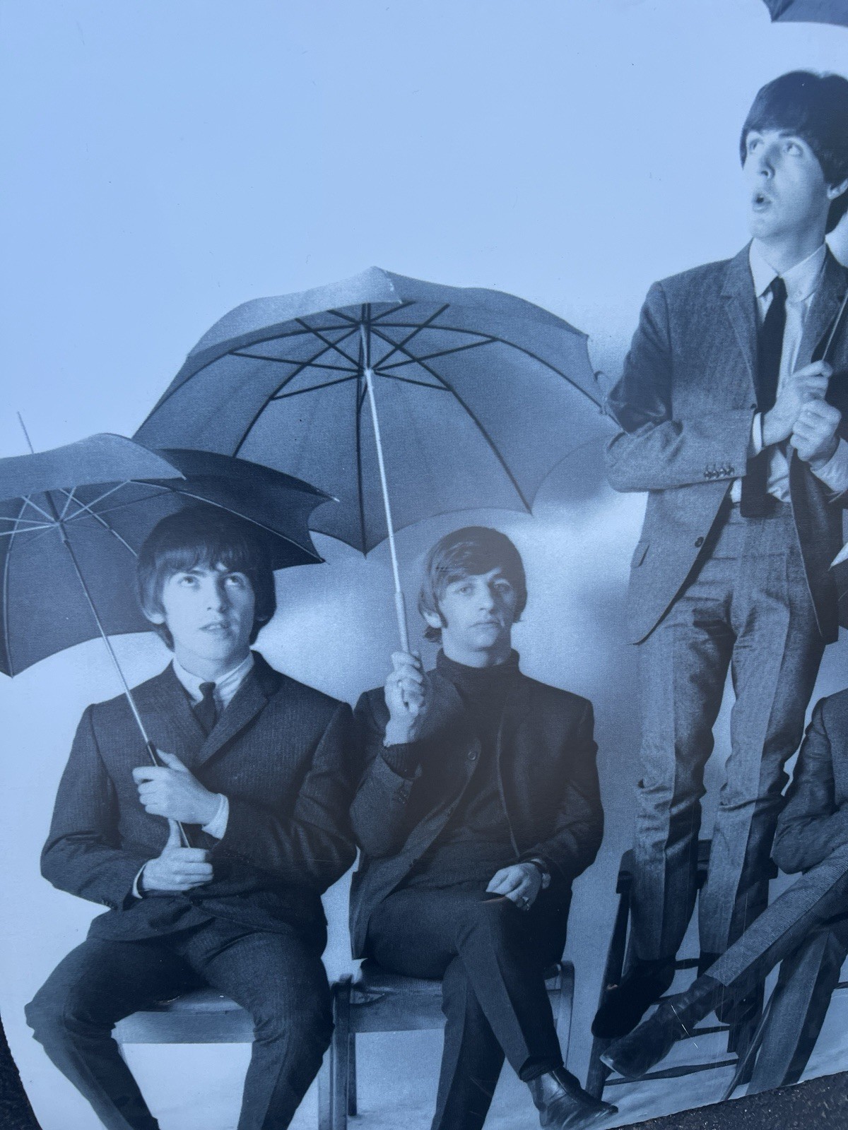 BEATLE’S POSTER Huge 46”x46” Black White Umbrellas -DEPT. Store On Board