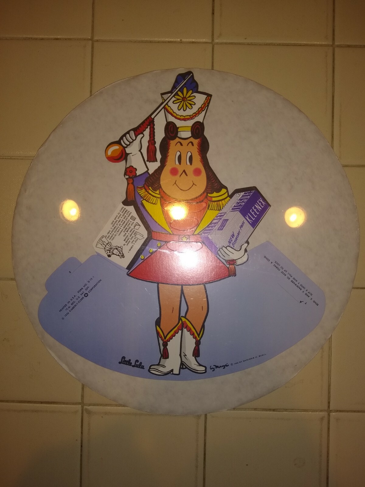 KLEENEX LITTLE LULU PAPERDOLL Promotional Display 1956, Very Good cond.