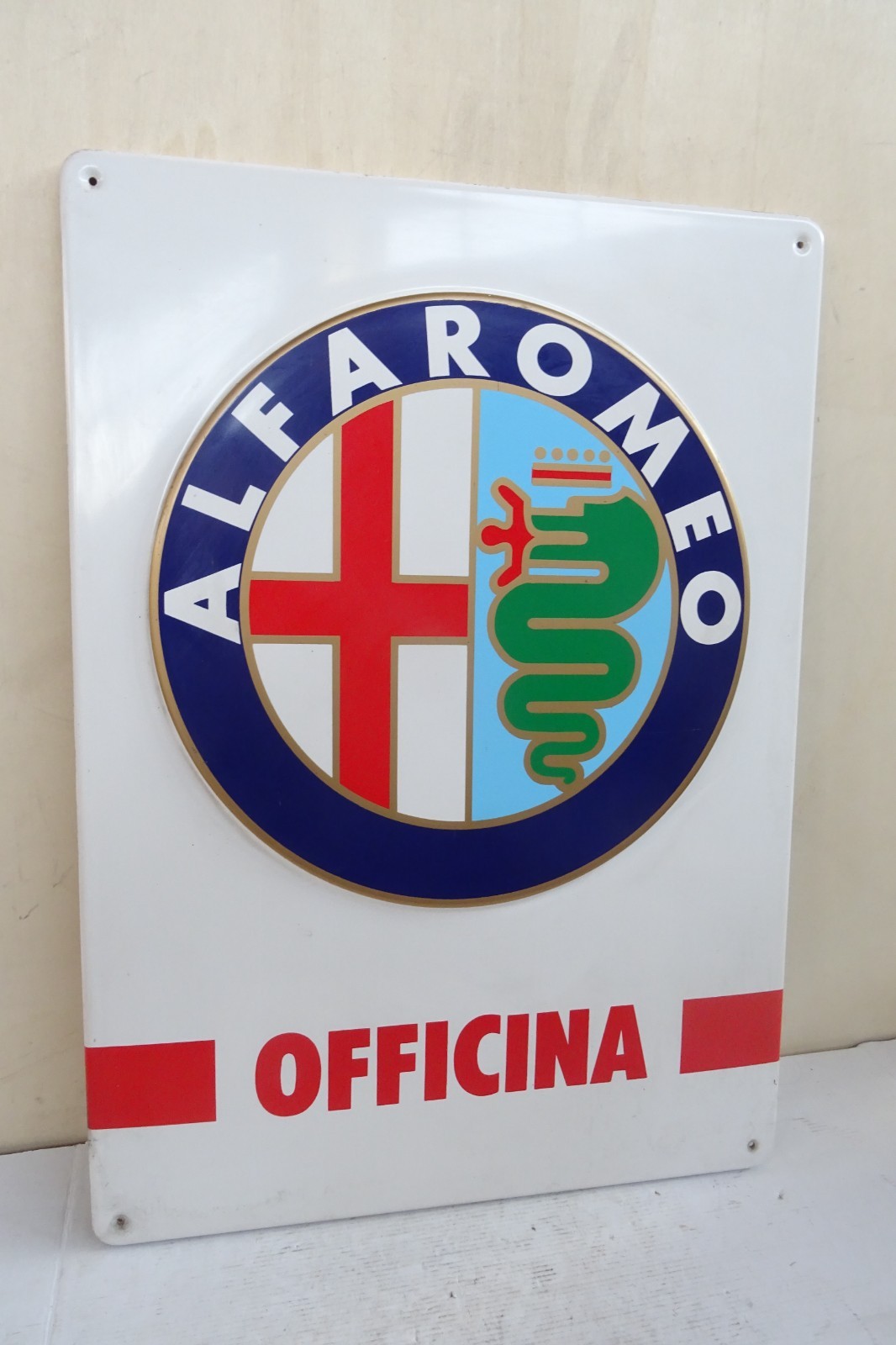 Alfa Romeo original workshop plastic sign Alfa 75 155 Q4