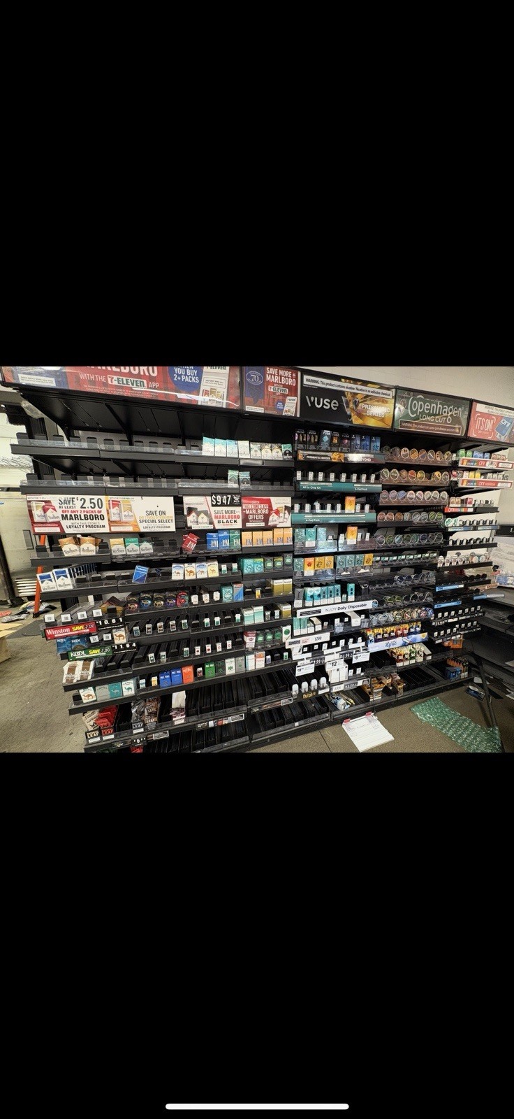 8’ Wide X 8 ‘Tall Cigarette Display Rack Tobacco Fixture. Other Sizes Available