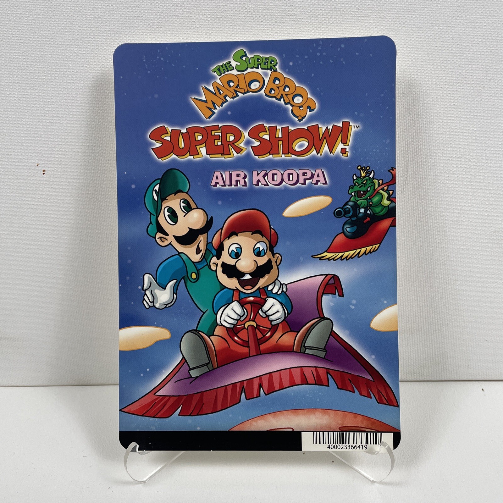 SUPER MARIO BROS. SHOW AIR KOOPA – BLOCKBUSTER VIDEO BACKER CARD 5″X8″ NO MOVIE