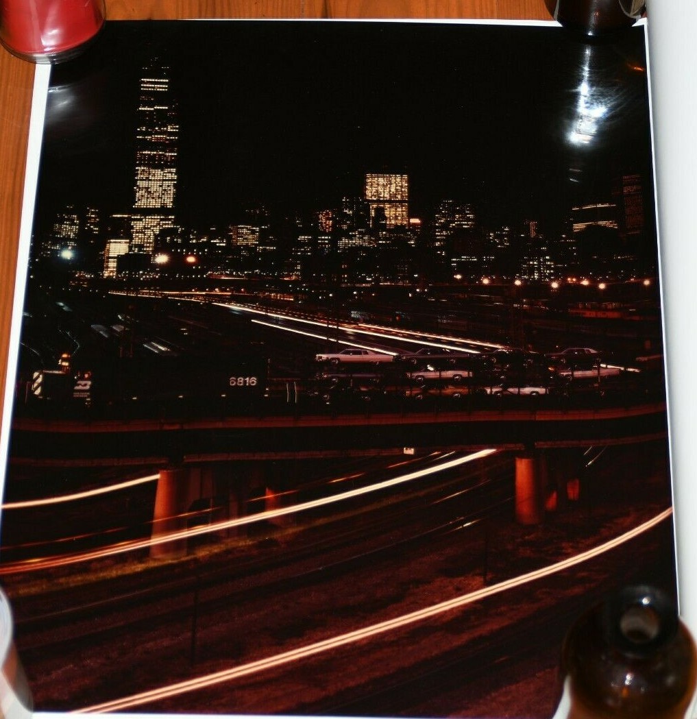 Vtg Kodak Display Transparency 16×20 1976 Advertising Burlington Northern Train