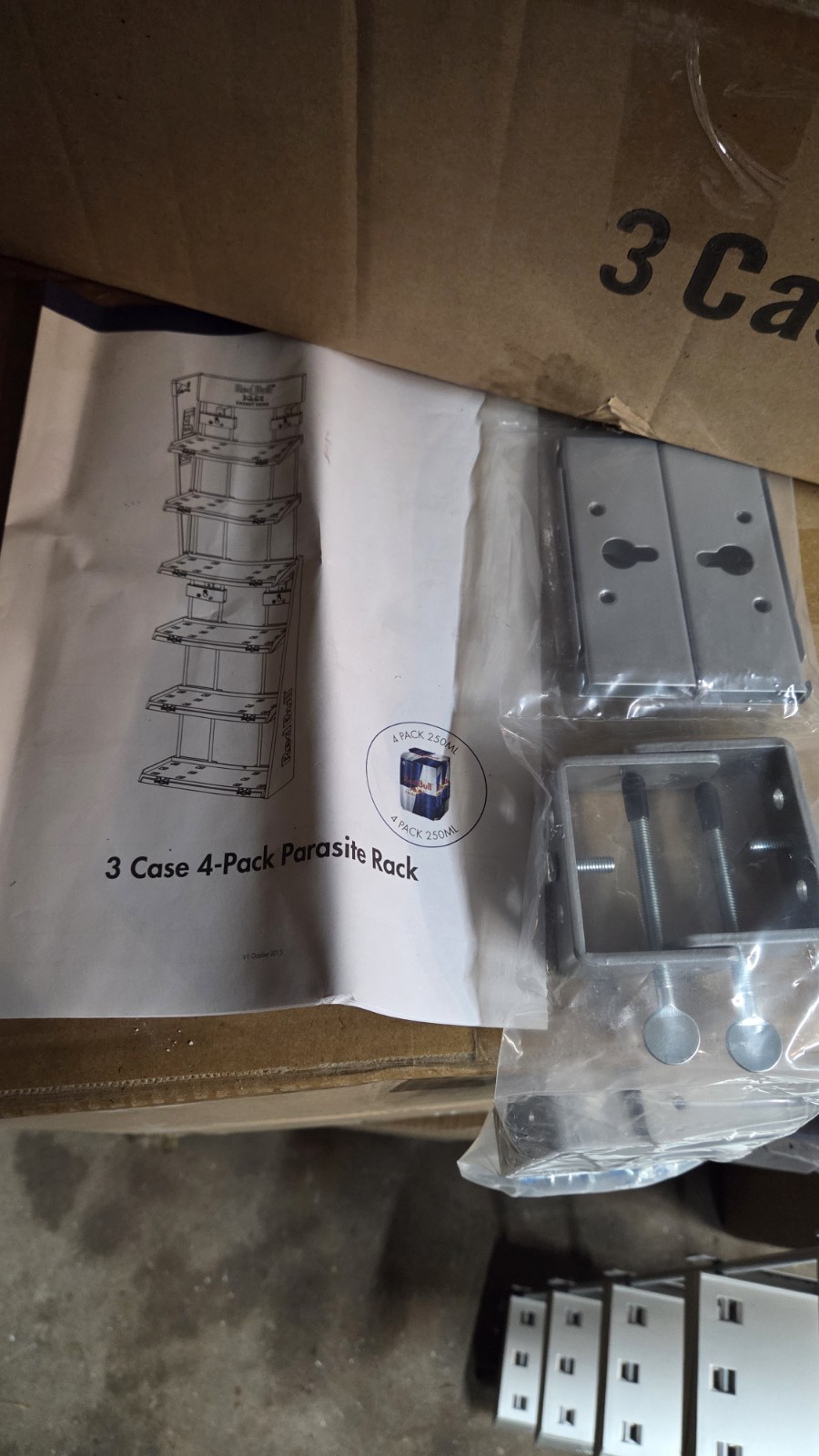 UNIQUE COOL RED BULL 4 PACK PARASITE RACK METAL DRINK SHELF DISPLAY FREE SHIPPIN