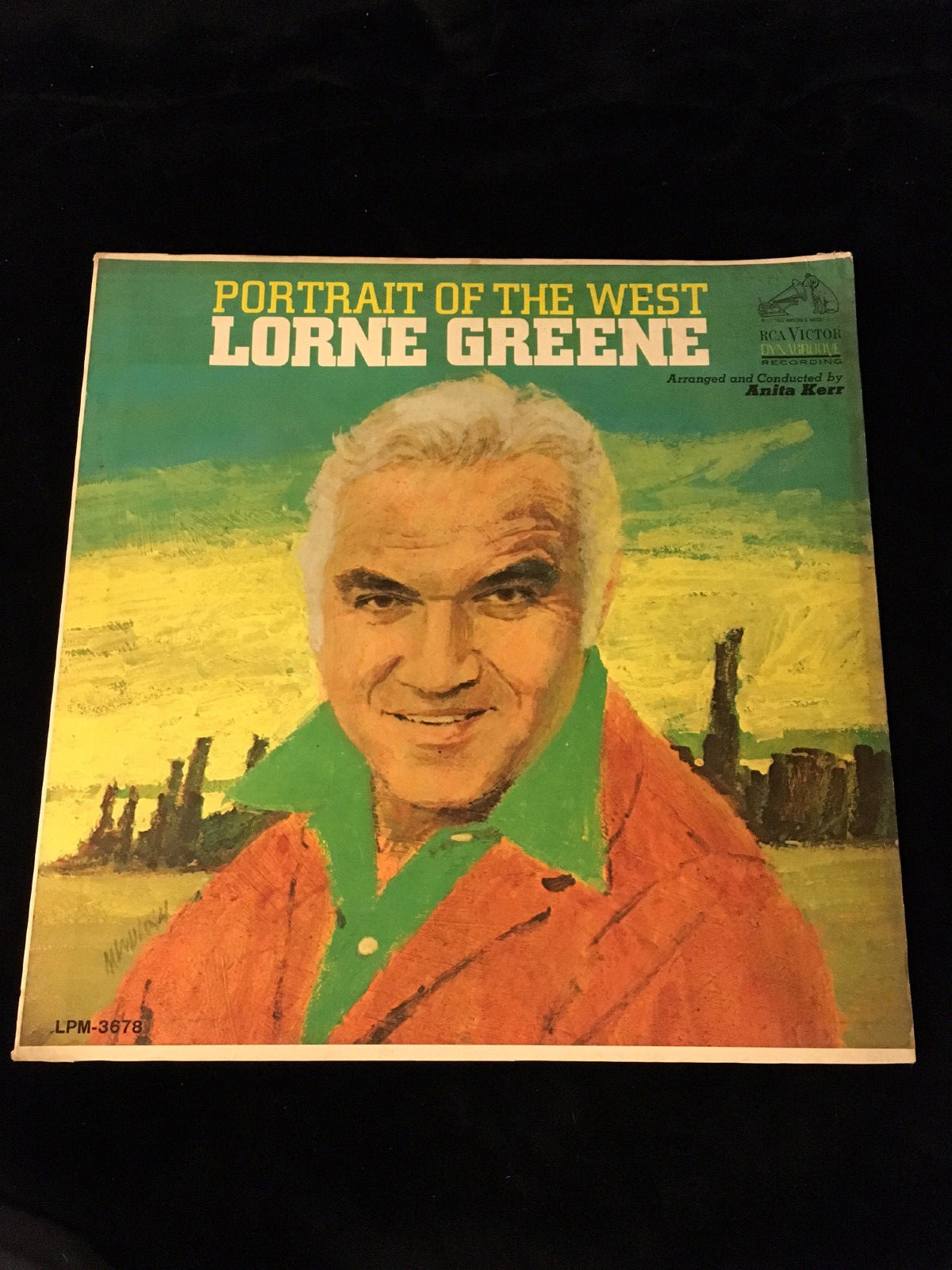 LORNE GREENE UNUSED EASEL BACK COUNTER DISPLAY-PORTRAIT OF THE WEST-1966
