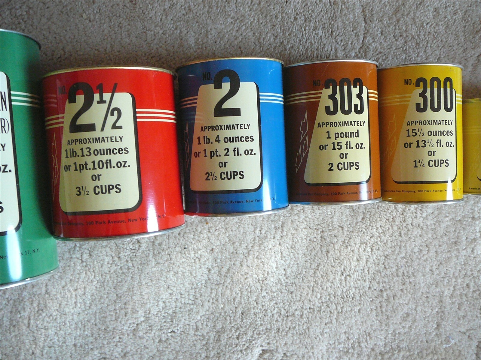 AMERICAN CAN CO. VINTAGE 1953 – CAN SIZE EDUCATIONAL DISPLAY ADVERTISING IOB EUC