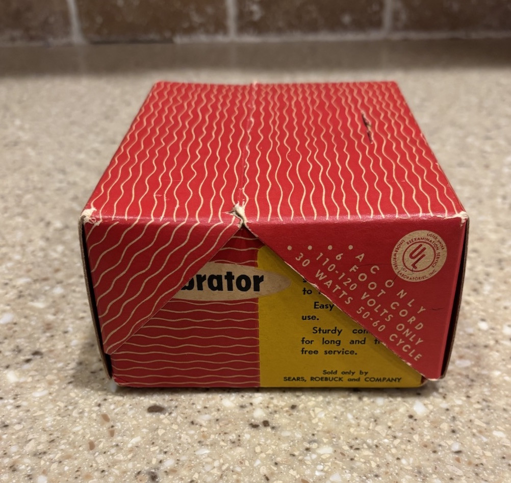 Vintage Store Display Item Box Kenmore Electric Hand Vibrator Box Only