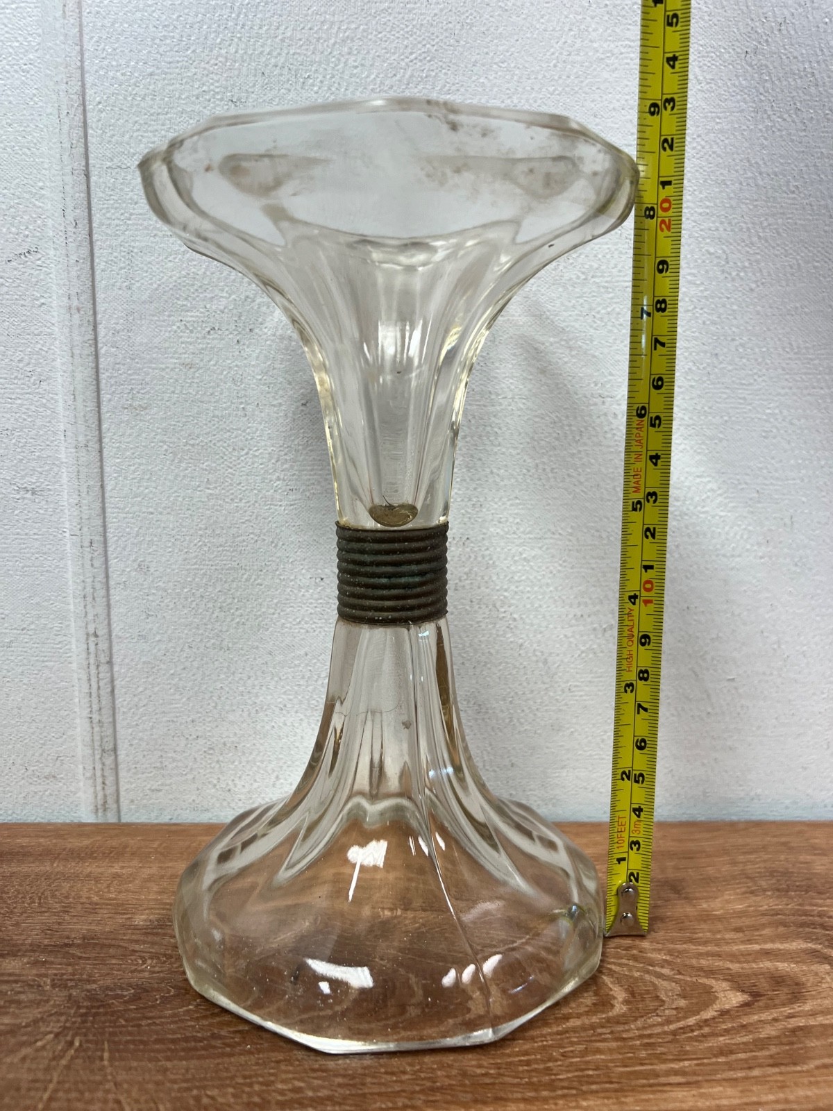 Clear Glass Drugstore Shelf Riser 8.5″ Antique/Vintage
