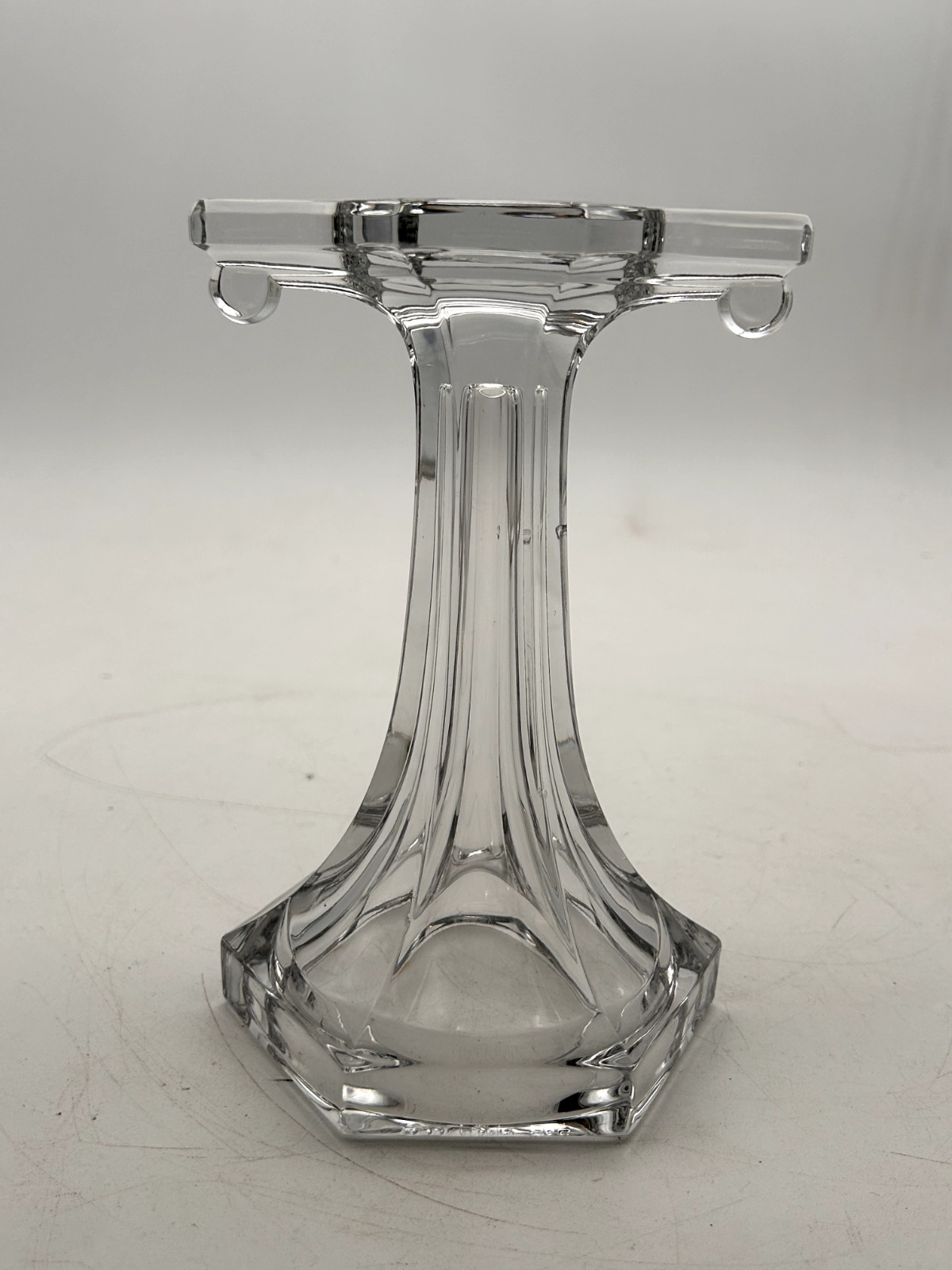 Pair of Manganese Clear Glass Shelf Supports/ Display Stand Glows