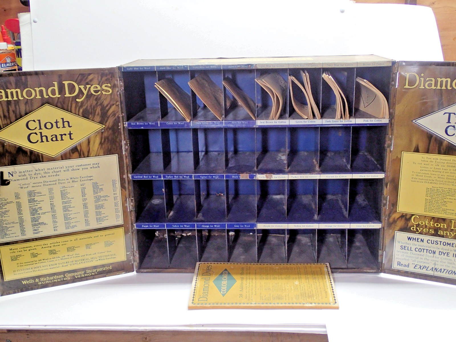 1930’s Diamond Dyes General Store Advertising Cabinet Metal Counter Display