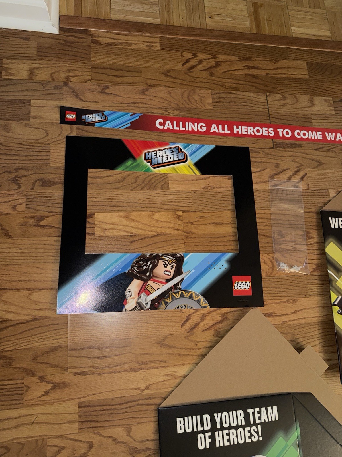 LEGO Heroes Needed Toys R Us Endcap Sign Kit