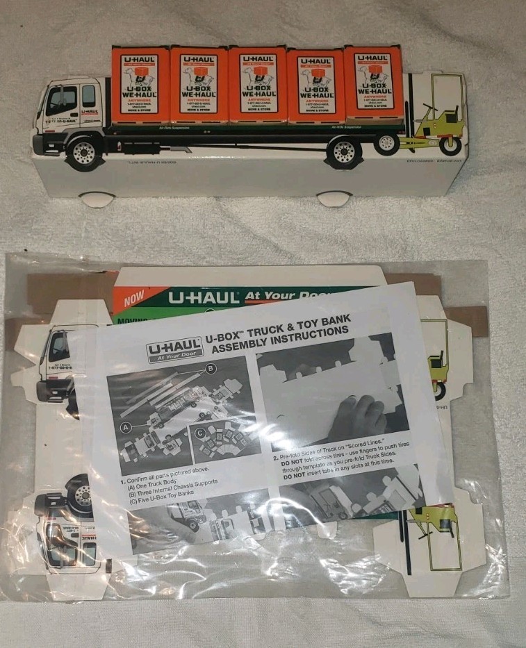 Vintage U-Haul U-BOX TRUCK & BANK BUILD IT YOURSELF KIT VERY RARE BRAND NEW