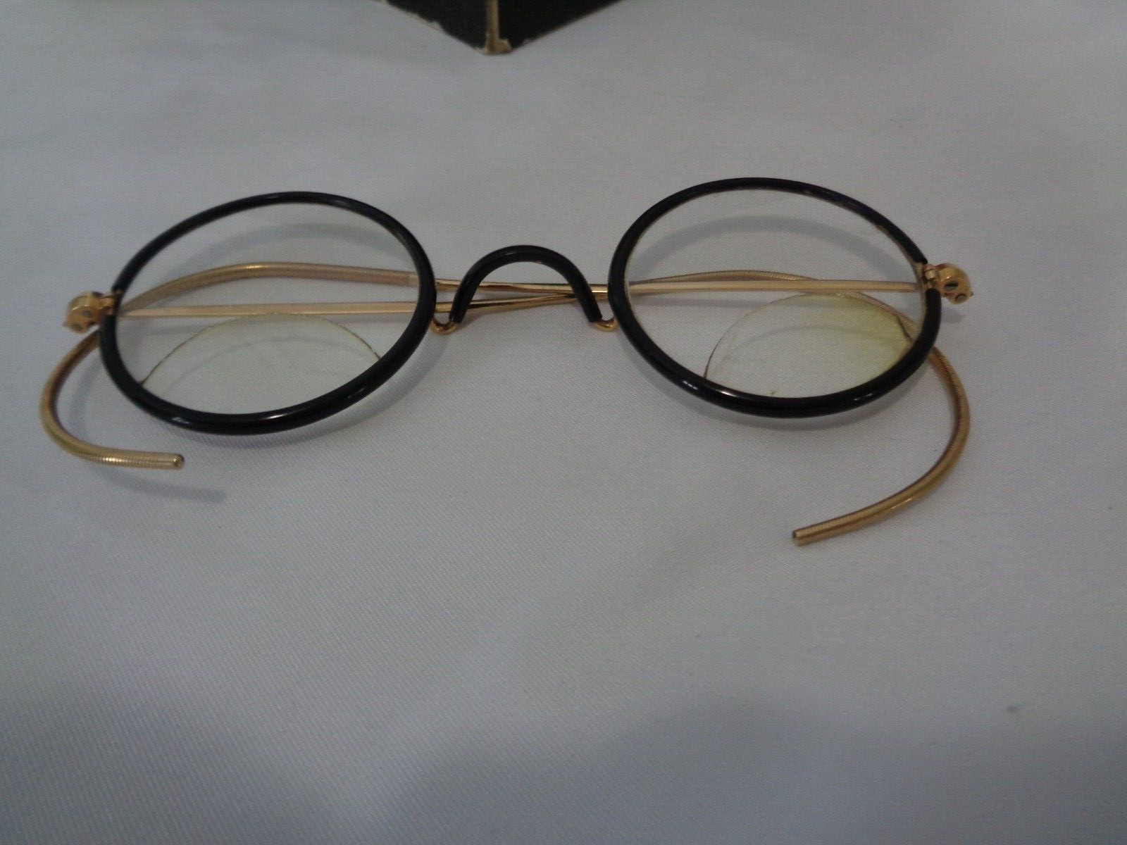 Old Store Display Arista Natural Gold Black Rim Eyeglasses Bifocal