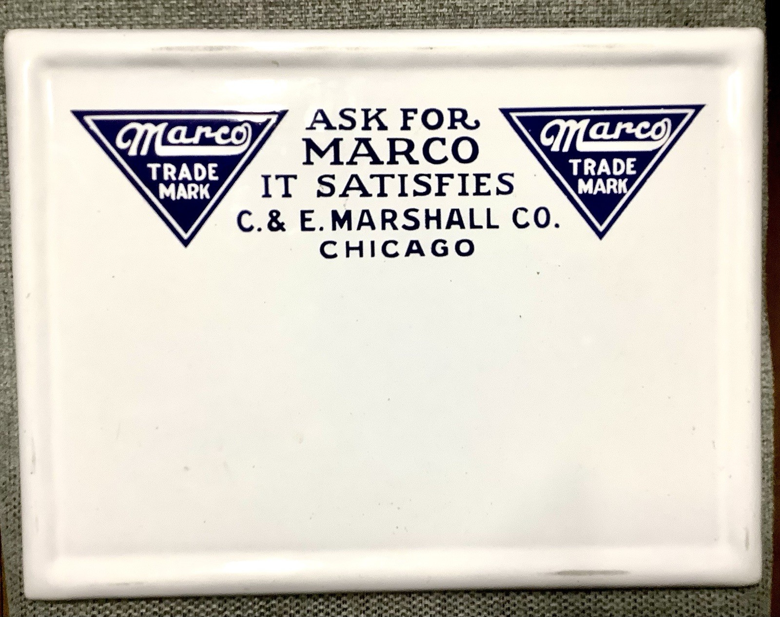 Marco Watch Parts Enameled Cast Iron Countertop Advertising Tray ~ 1920s NICE!